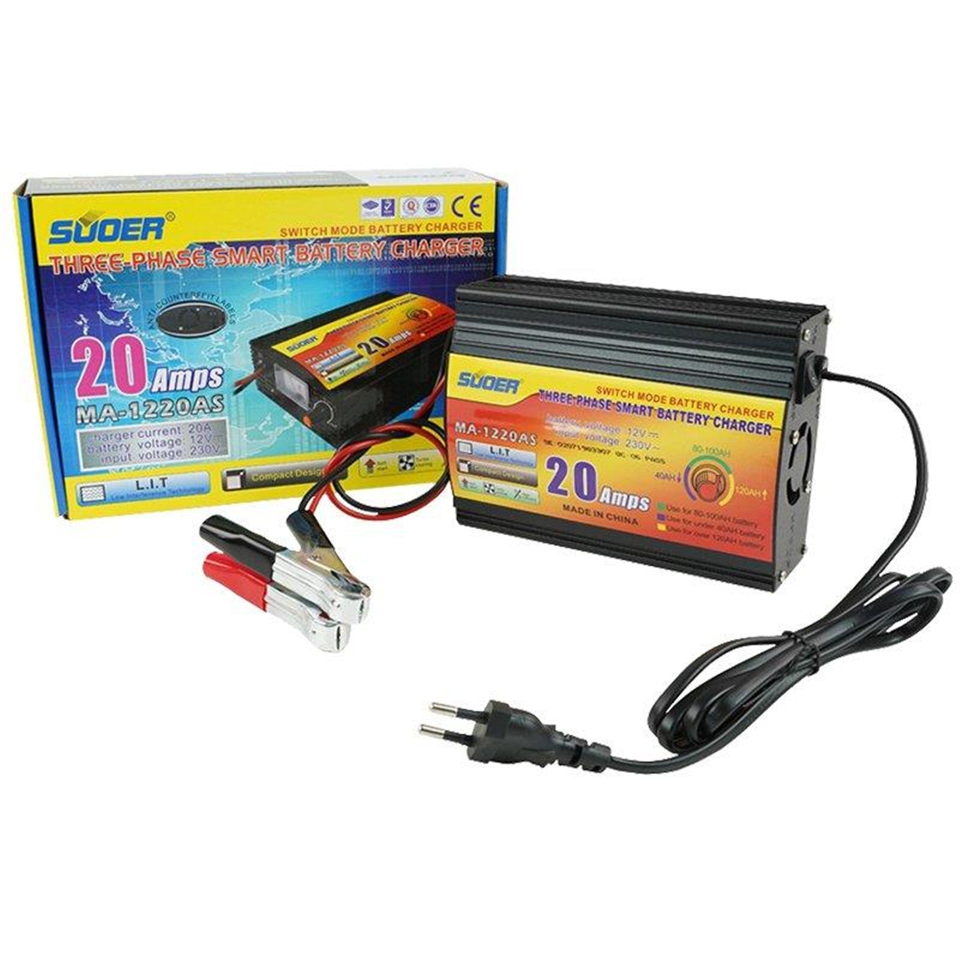 Suoer Suoer MA-1220AS 12 Volt 20 Amper Akıllı Akü Şarj Cihazı - Adaptörler
