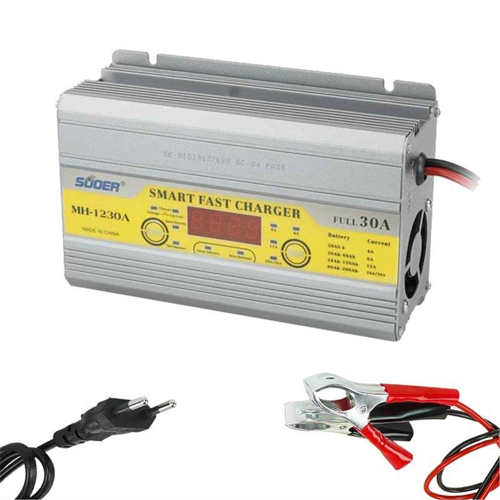 Suoer Suoer MH-1230A 12 Volt Max 30 Amper Akıllı Akü Şarj Cihazı - Adaptörler