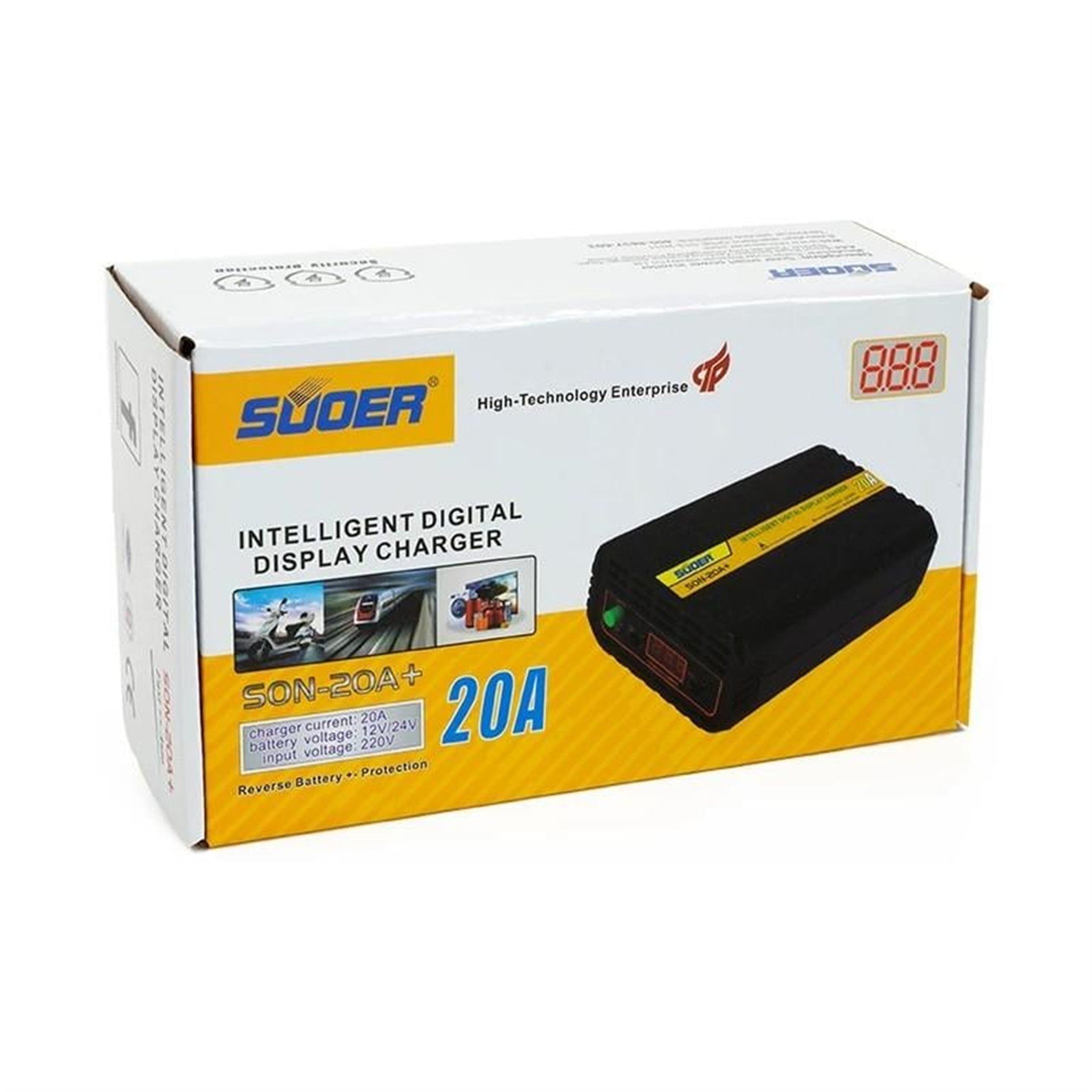 Suoer Suoer SON-20A+ 12 Volt 20 Amper Akıllı Akü Şarj Cihazı - Adaptörler