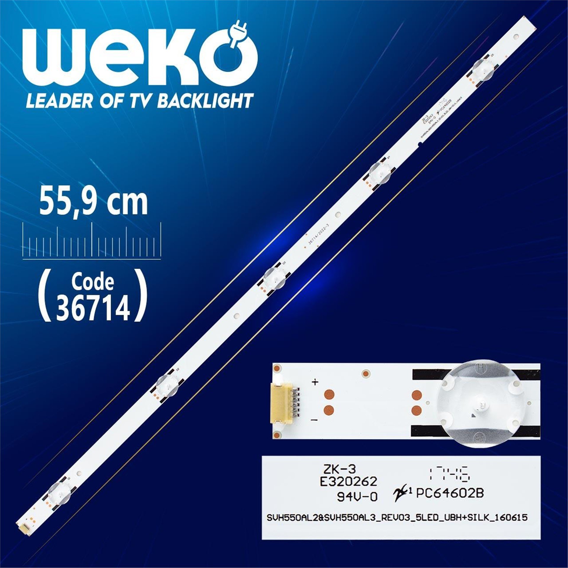 Weko SVH550AL2 SV550AL3_REV03_5LED_UBH+SILK_160615 5 LEDLİ 55,9 CM - Tv Led Bar - Tv Led Bar