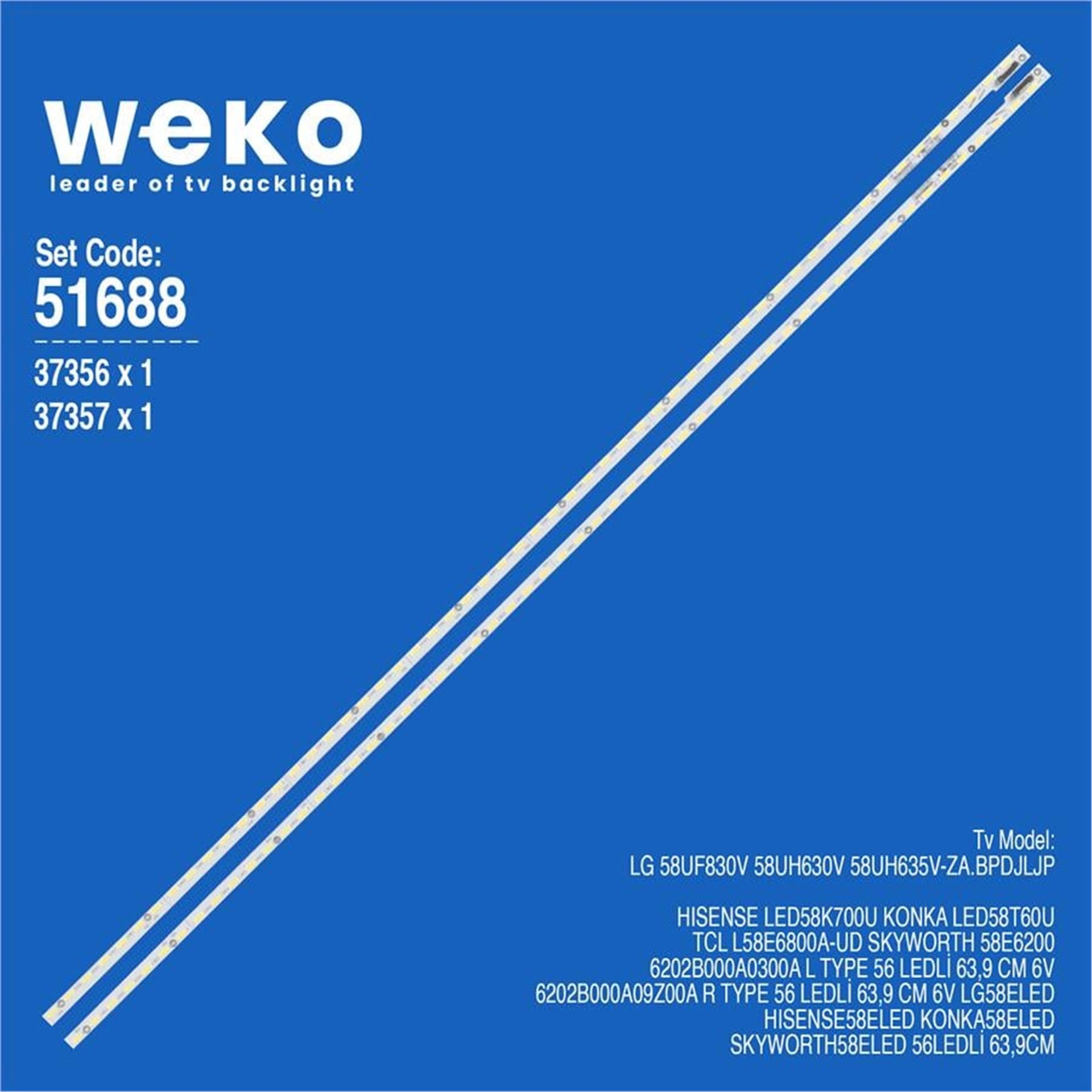 Weko Tcl L58E6800A-UD 58'' İnc 2 Adet Tv Led Bar - Tcl Led Bar