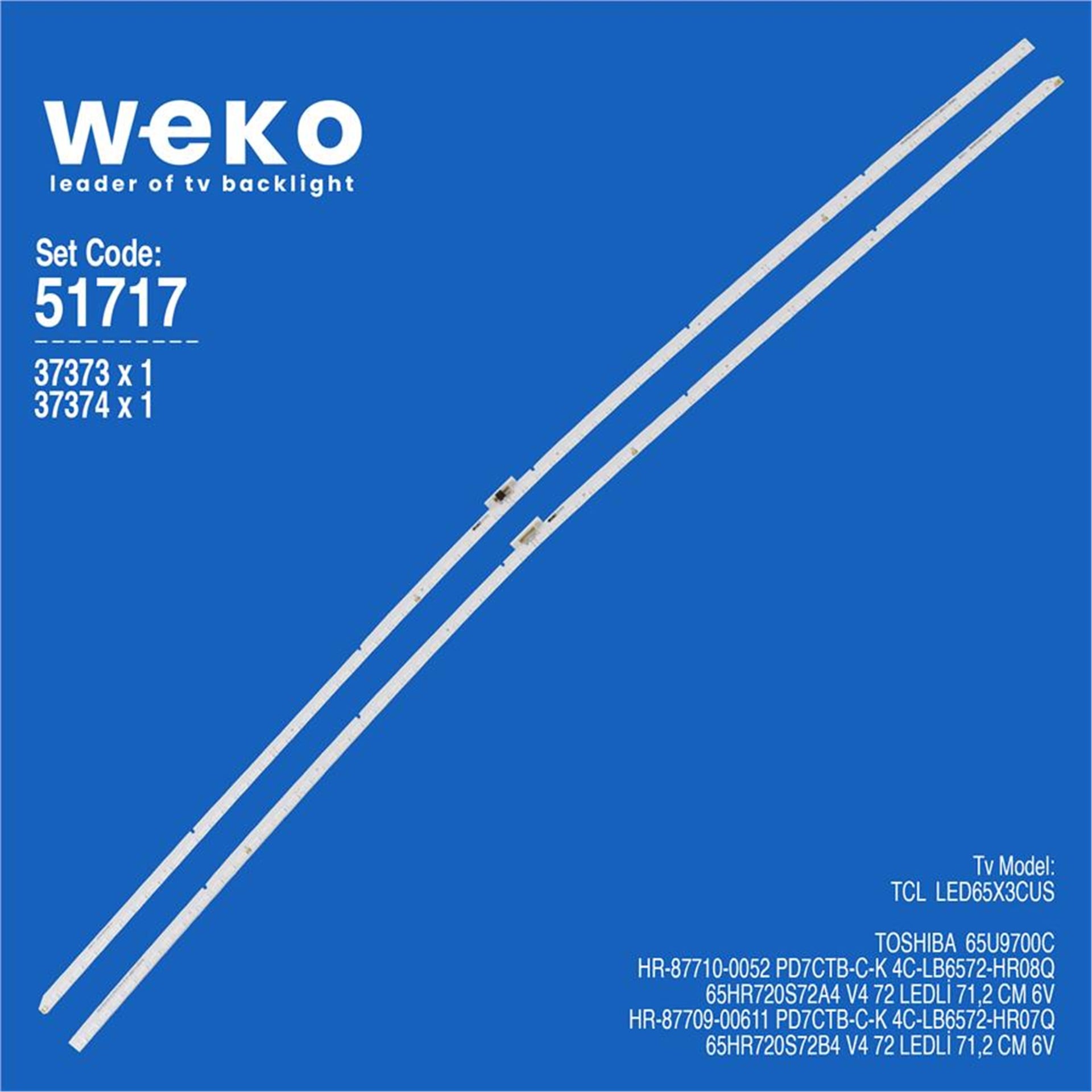 Weko TCL  LED65X3CUS 65'' 2 Adet Tv Led Bar - Tcl Led Bar