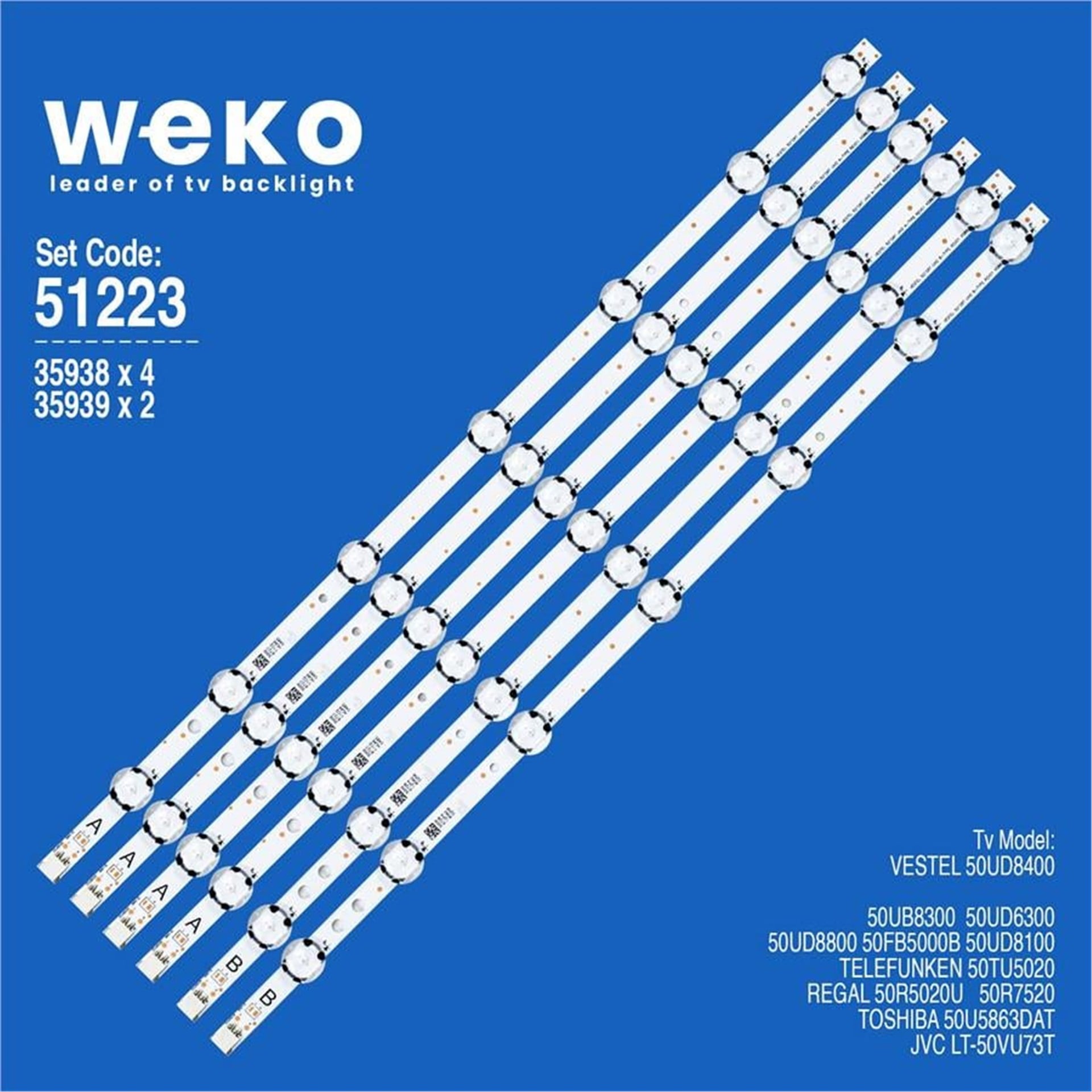 Weko Telefunken 50TU5020 50'' 6 Adet Tv Led Bar - Telefunken Led Bar