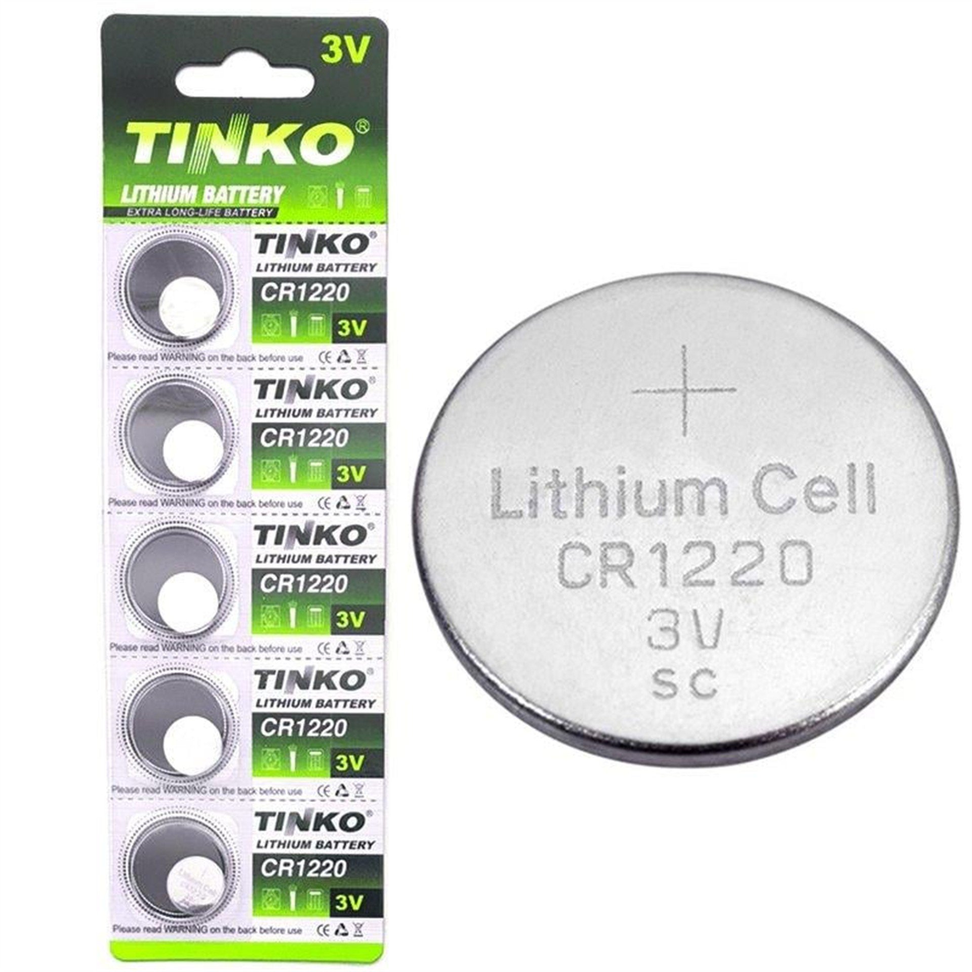 Tinko Tinko CR1220 3 Volt Lityum 5'li Düğme Pil C-1107S - Piller