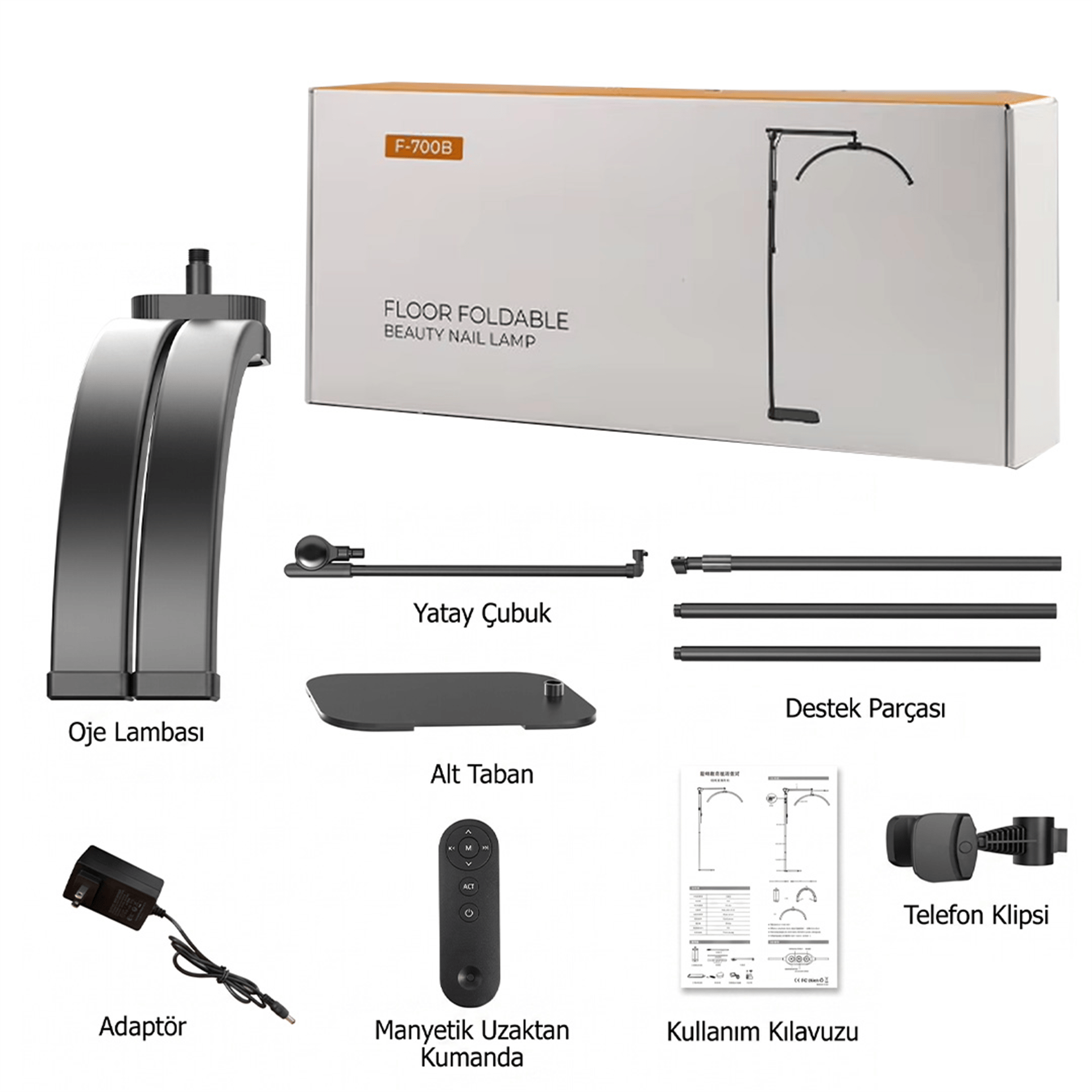 Reyonex Trled F-700B 70Cm Zebra Elmas Desenlı Ayaklı Profesyonel Güzellık Salonu Lambası - Ev ve Yaşam