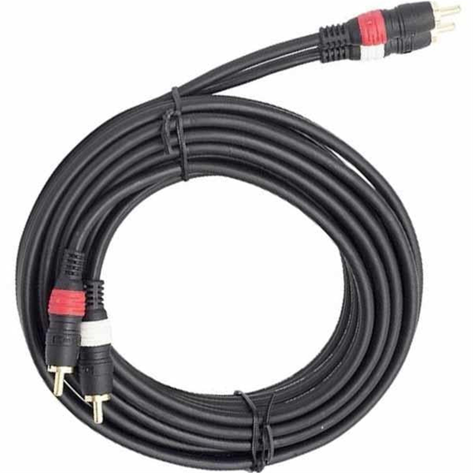 Tunex Tunex ZK-705 2 RCA + 2 RCA Siyah 10 Metre Kablo - RCA-Ses Kabloları