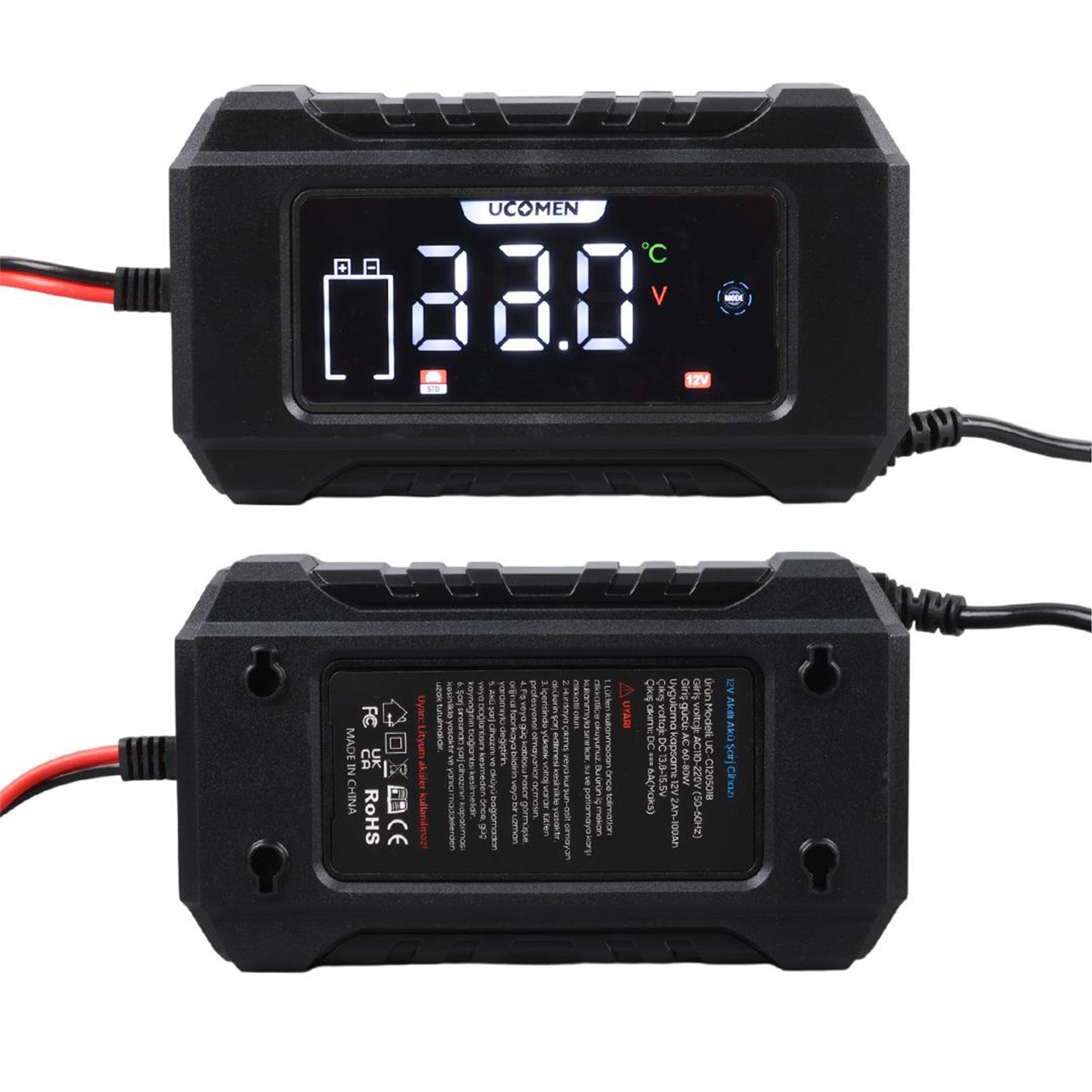 Ucomen Ucomen UC-C120501B 12V 6A Siyah Akü Şarj Cihazı - Akü Şarj Cihazları
