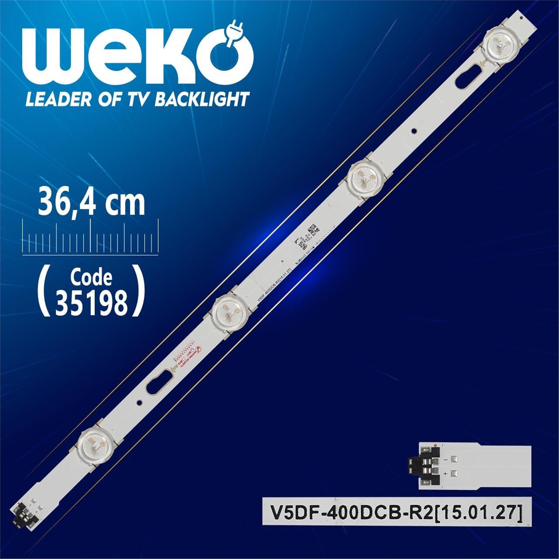Weko V5DF-400DCB-R2 - 36.4 Cm 4 Ledli - WK-449 Led Tv Bar - Tv Led Bar