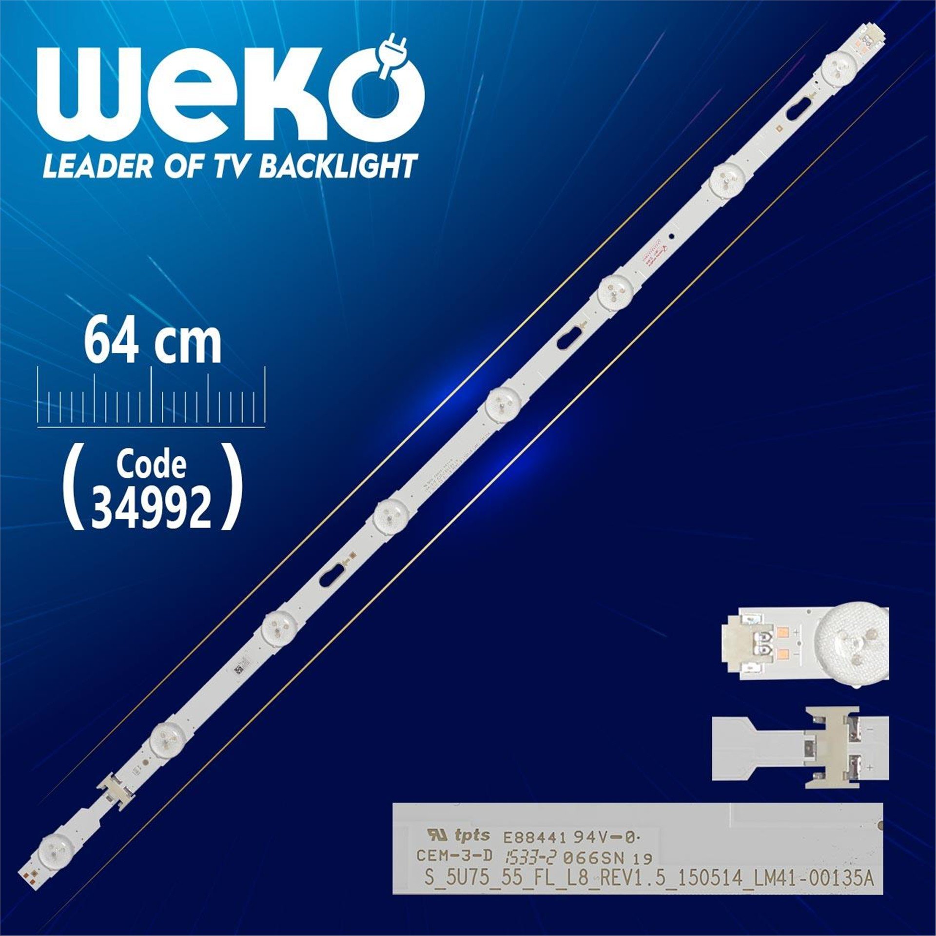 Weko V5DU-550DCA-R1 - S_5U75_55_FL_L8_REV1.5_150514_LM41-00135A LEFT WK-445 Tv Led Bar - Tv Led Bar