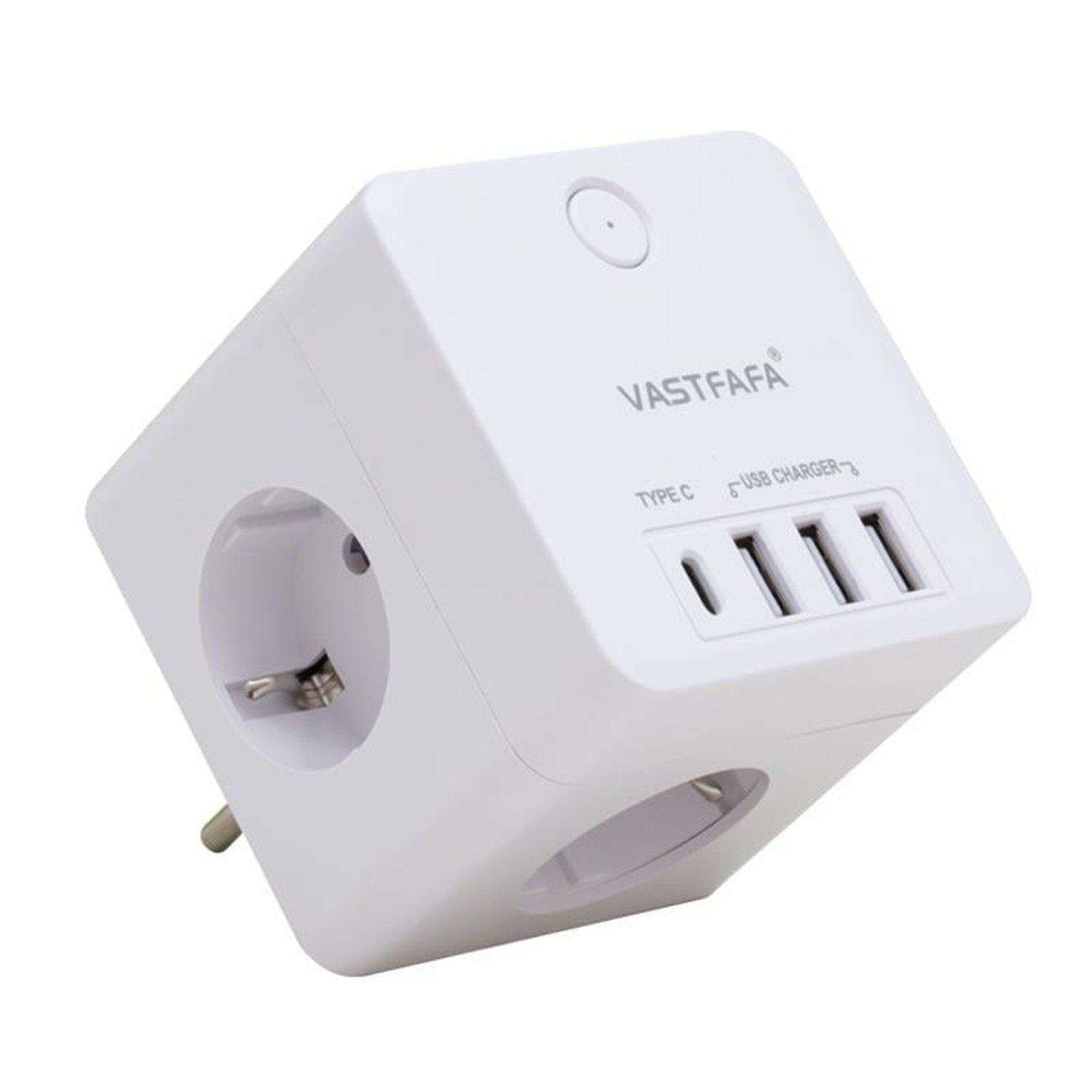 Vastfafa Vastfafa 4 Soketli 3*Usb+Type-C Akım Korumalı Priz - Akım Korumalı Prizler