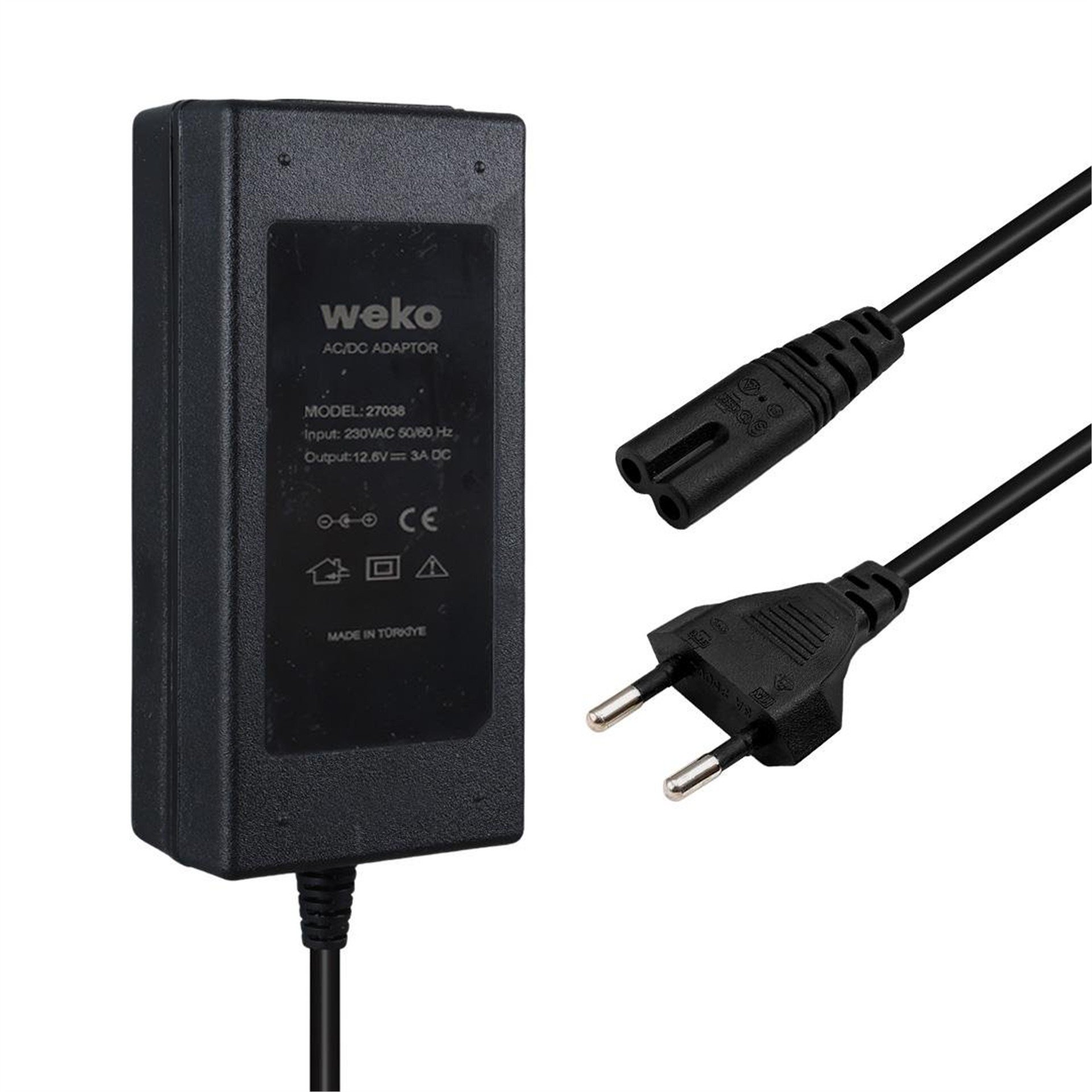 Weko Weko 12.6 Volt - 3 Amper Krokodil Uçlu Ledli Yerli Üretim Masaüstü Şarj Adaptörü - Akü Şarj Cihazları