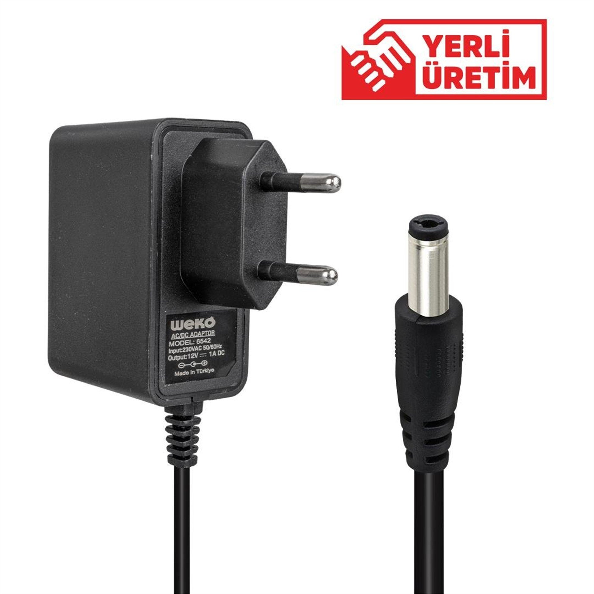 Weko Weko 12 Volt 1 Amper 10 Watt Plastik Kasa Priz Tipi Adaptör (5.5x2.5 Uçlu) - Adaptörler