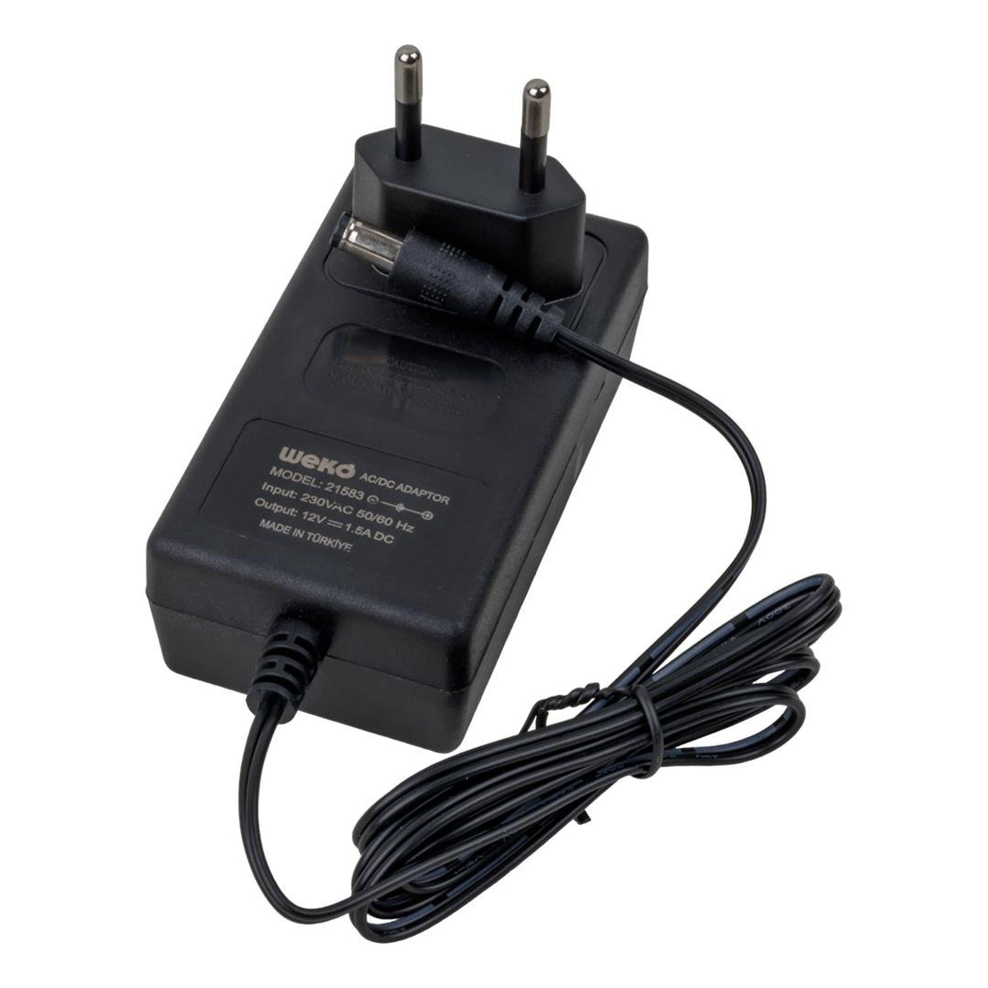 Weko Weko 12 Volt - 1.5 Amper 5.5*2.5 Uçlu Yerli Üretim Plastik Kasa Priz Tipi Adaptör - Adaptörler