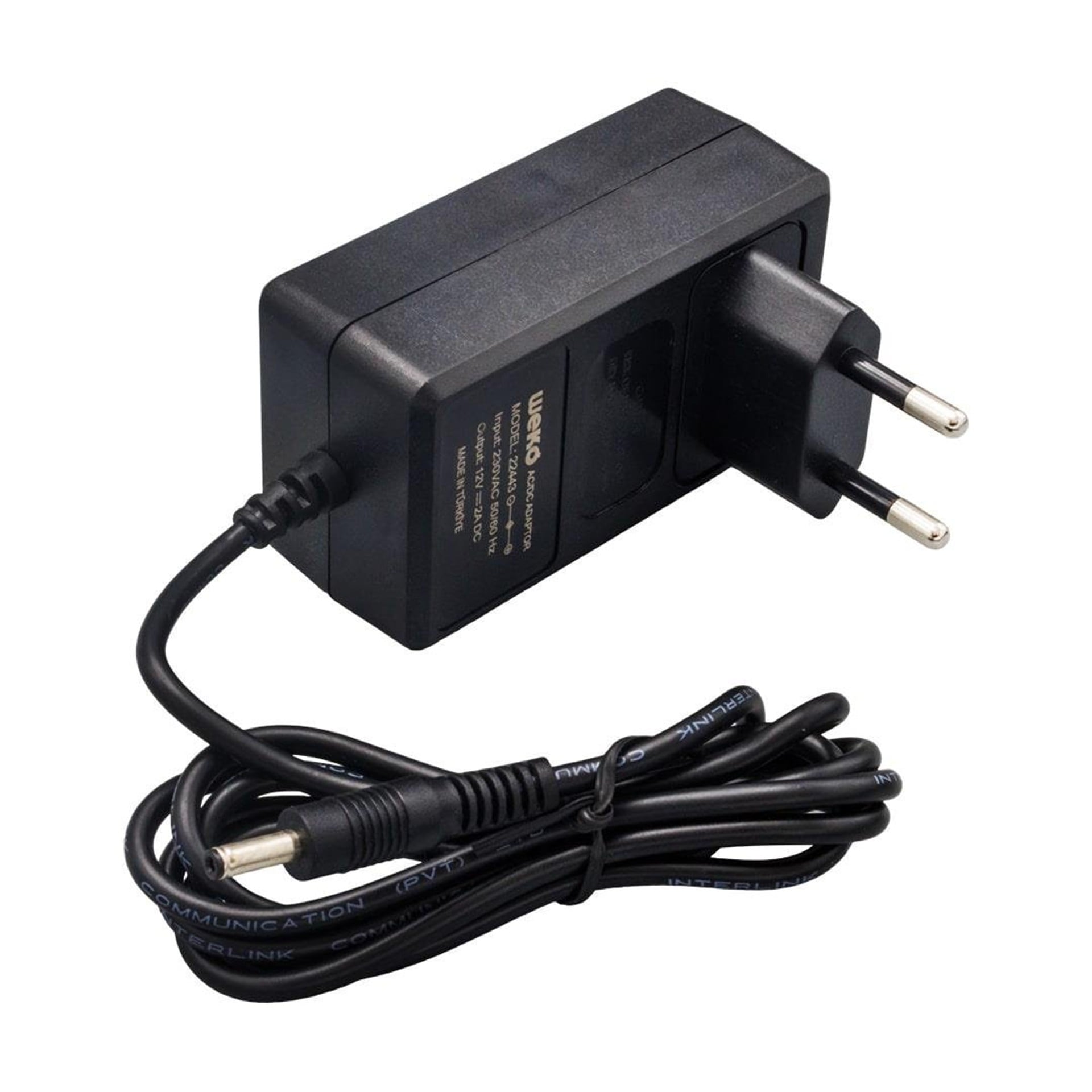 Weko Weko 12 Volt - 2 Amper 2.5*0.7 Uçlu Yerli Üretim Plastik Kasa Priz Tipi Adaptör - Adaptörler
