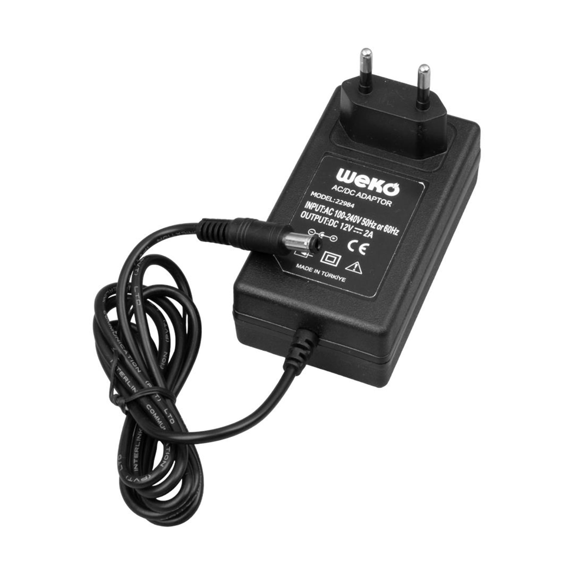 Weko Weko 12 Volt - 2 Amper 5.5 X 2.1 Uçlu Plastik Kasa Priz Tipi Adaptör - Adaptörler