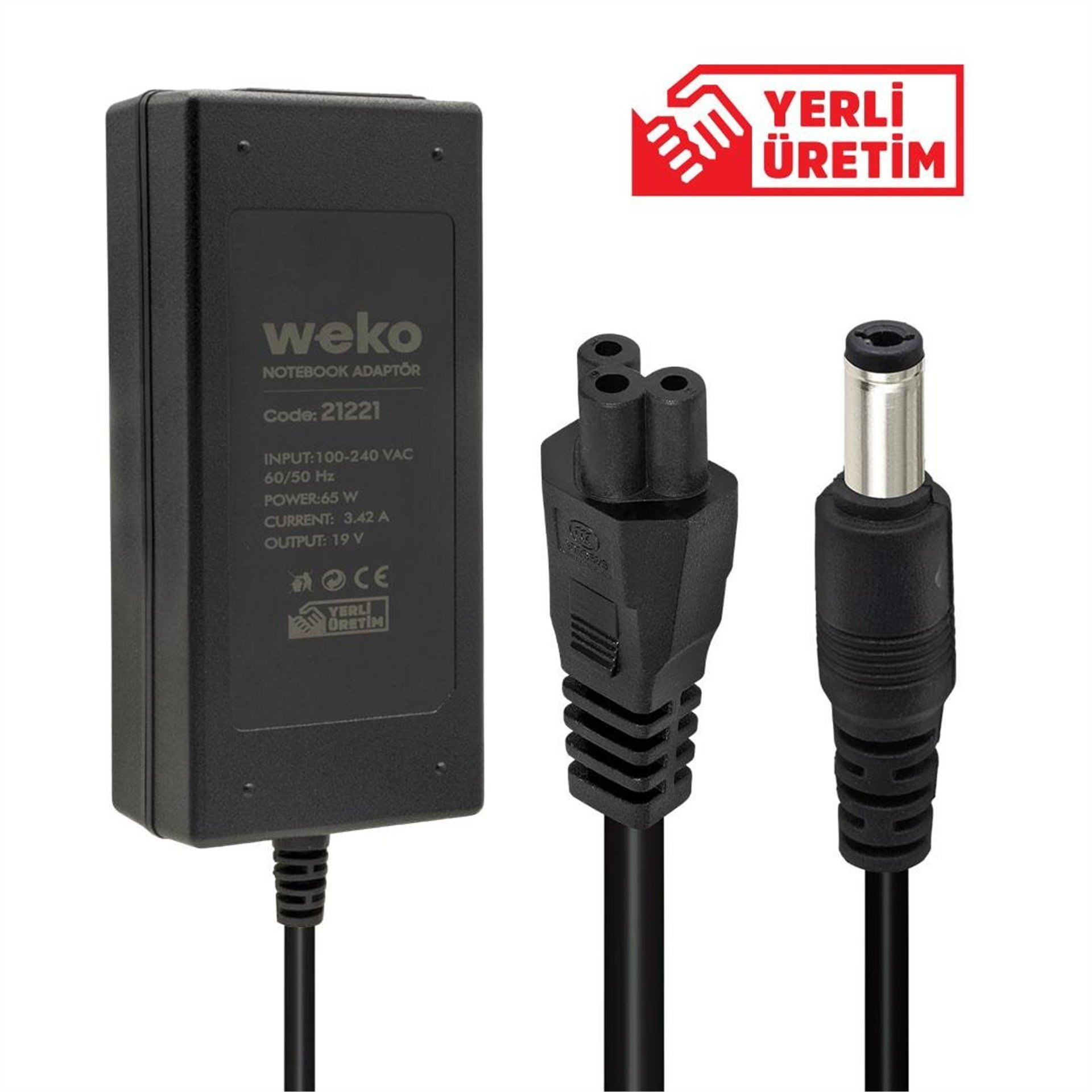 Weko Weko 19 Volt 3.42 Amper 65 Watt Notebook Adaptör (5.5*2.5 Uçlu) - Laptop Adaptörleri