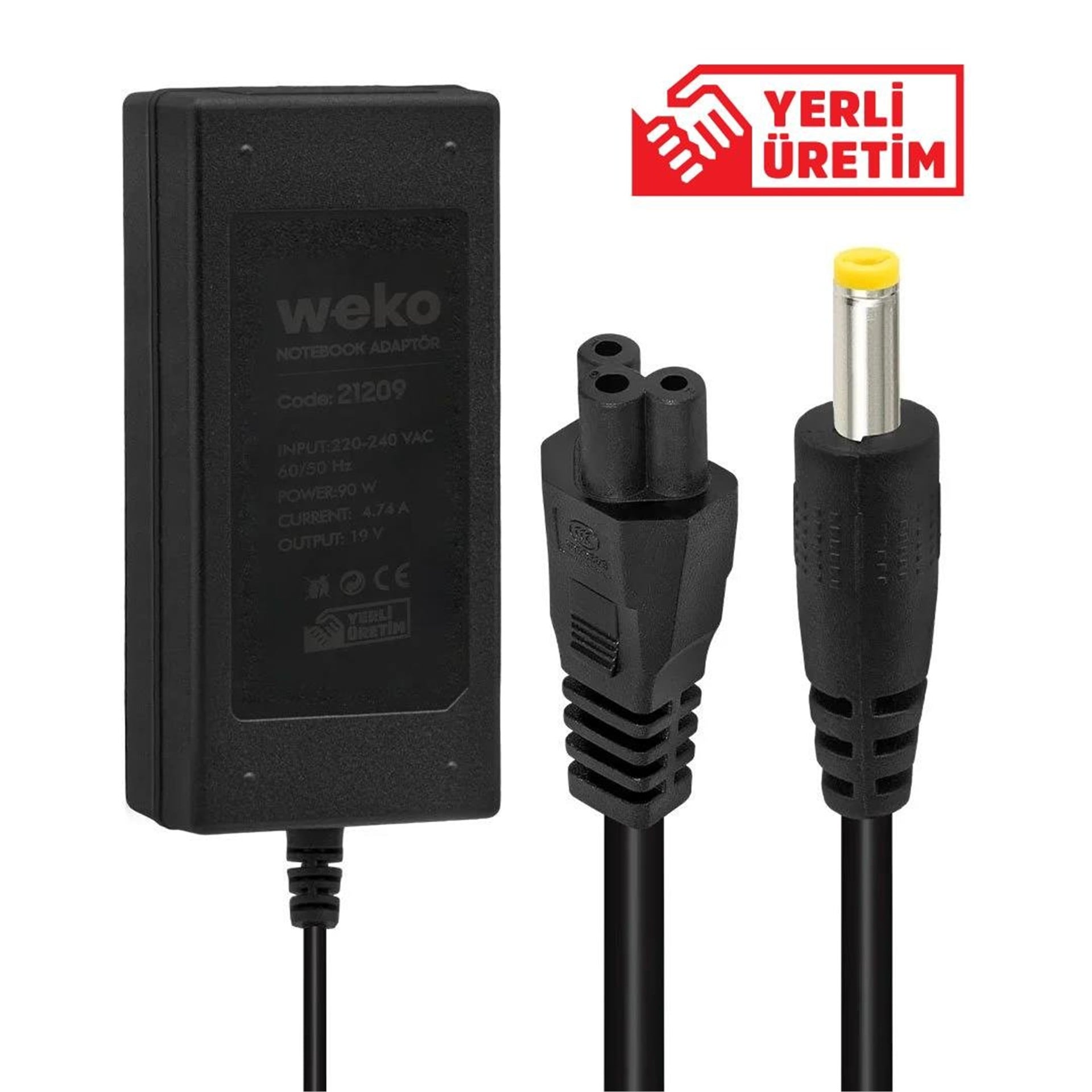 Weko Weko 19 Volt 4.74 Amper 90 Watt Notebook Adaptör (4.8*1.7 Uçlu) - Laptop Adaptörleri