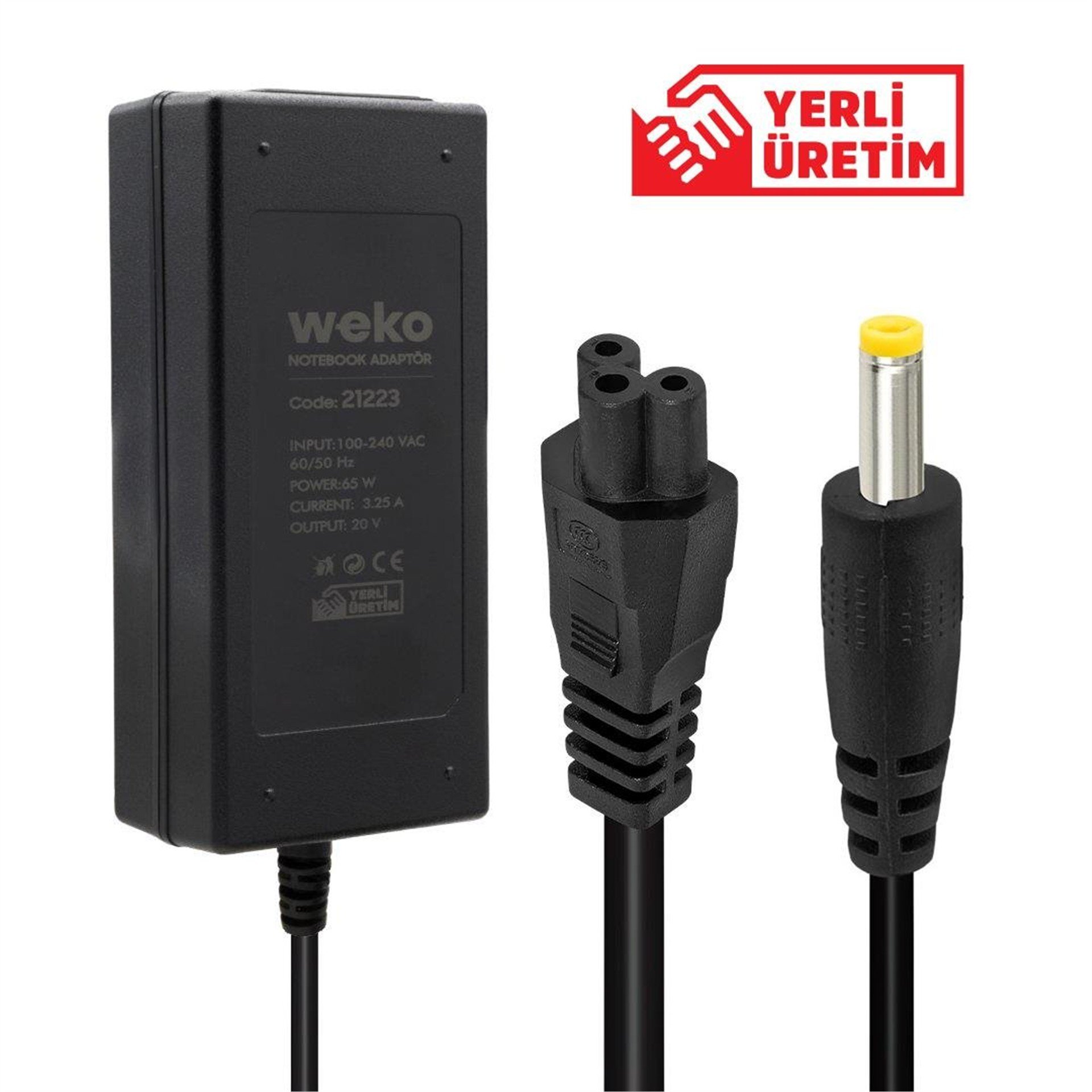 Weko Weko 20 Volt 3.25 Amper 65 Watt Notebook Adaptör (4.0*1.7 Uçlu) - Laptop Adaptörleri