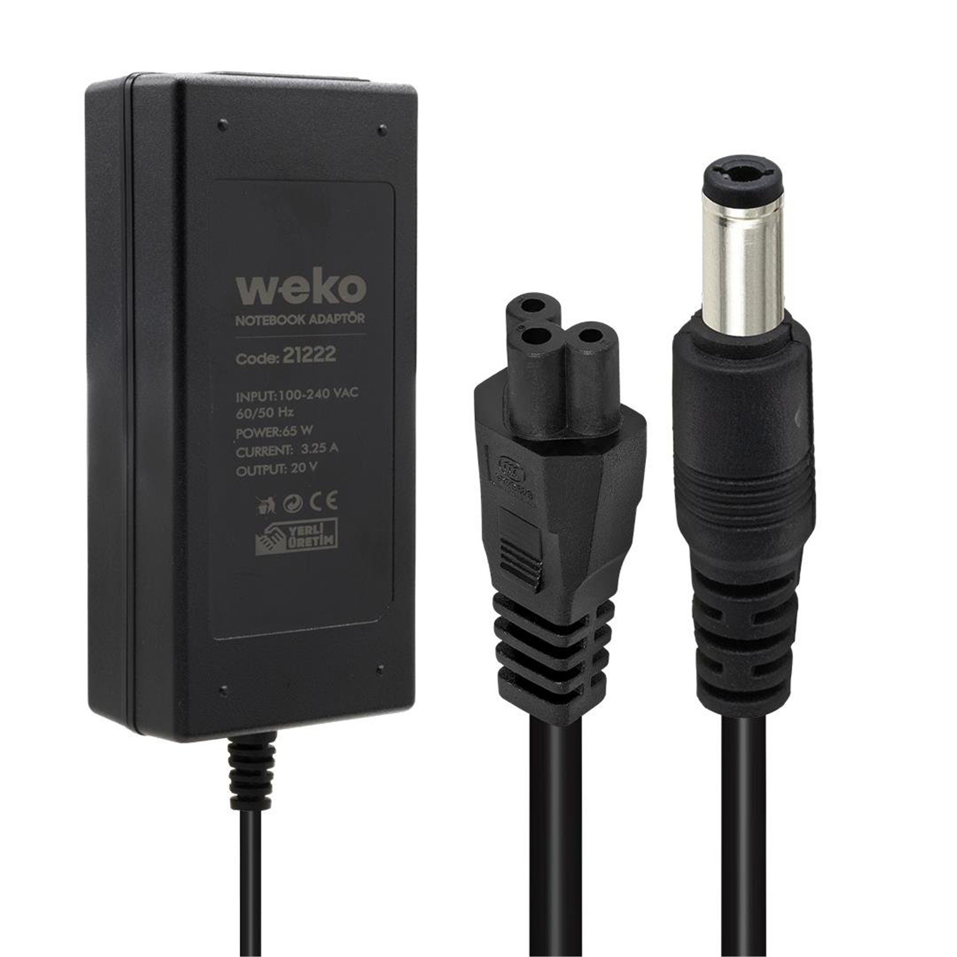 Weko Weko 20 Volt 3.25 Amper 65 Watt Notebook Adaptör (5.5*2.5 Uçlu) - Laptop Adaptörleri
