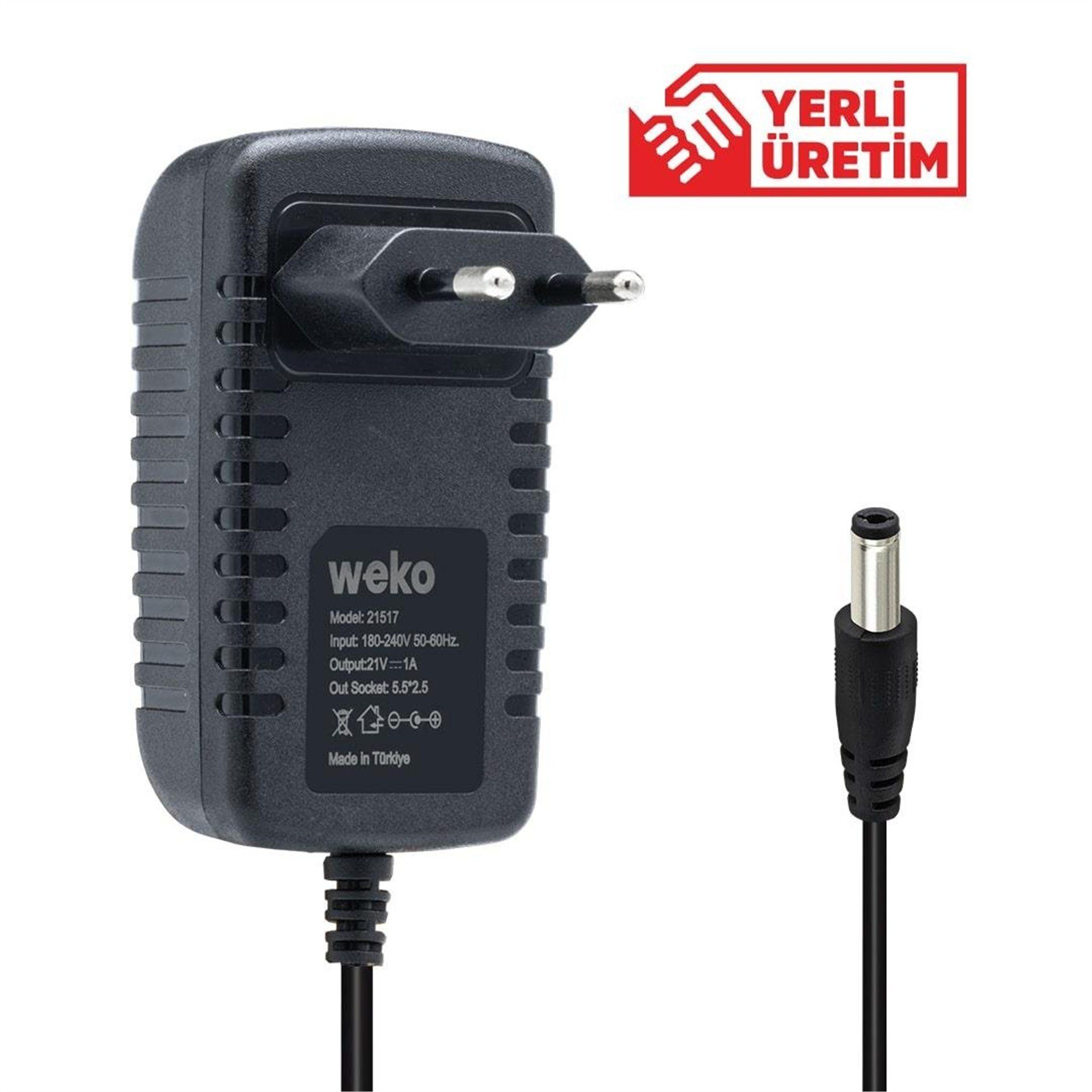 Weko Weko 21 Volt - 1 Amper 5.5*2.5 Uçlu Priz Tipi Adaptör - Adaptörler