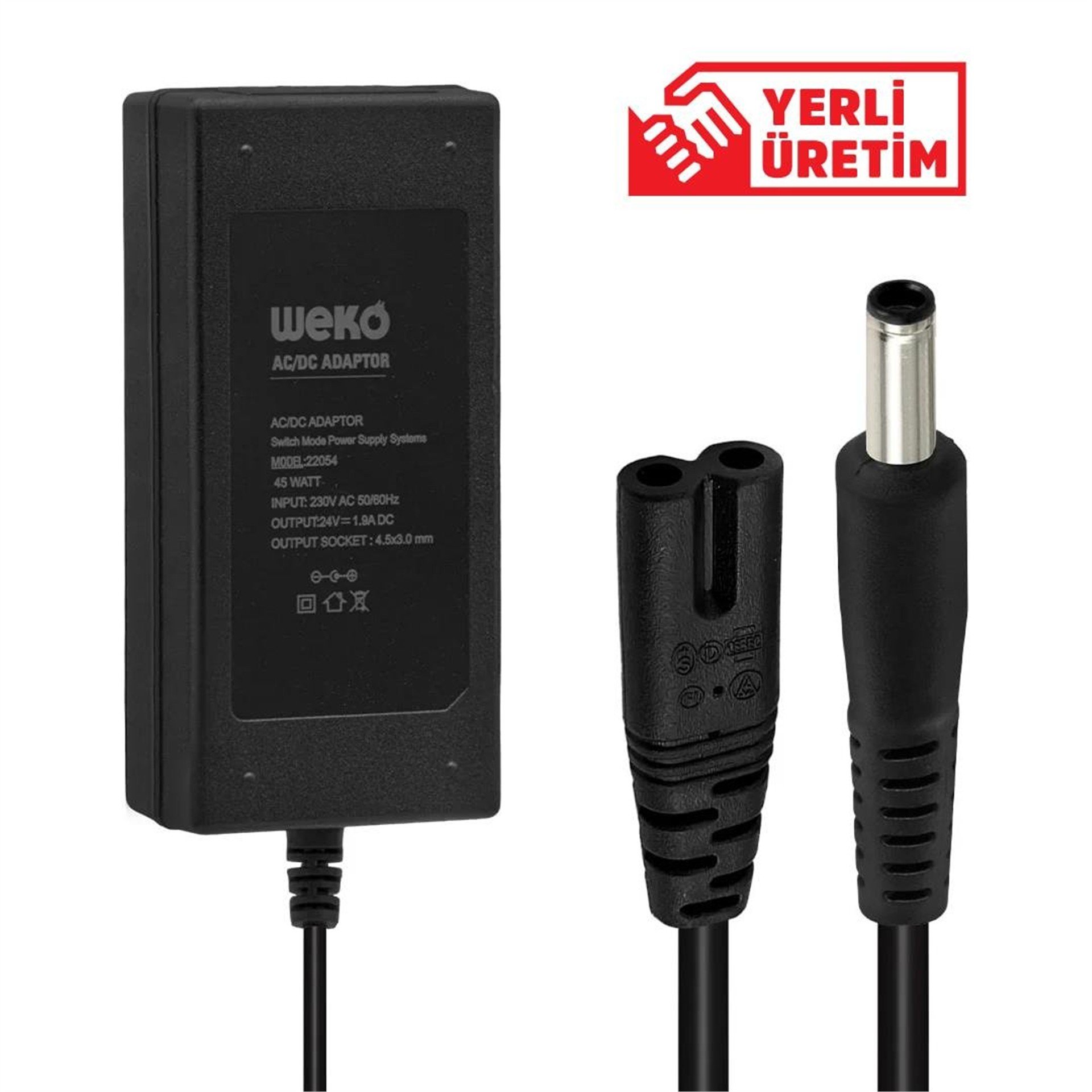 Weko Weko 24 Volt 1.9 Amper 4.5x3.0 mm Uçlu Notebook Adaptör - Laptop Adaptörleri