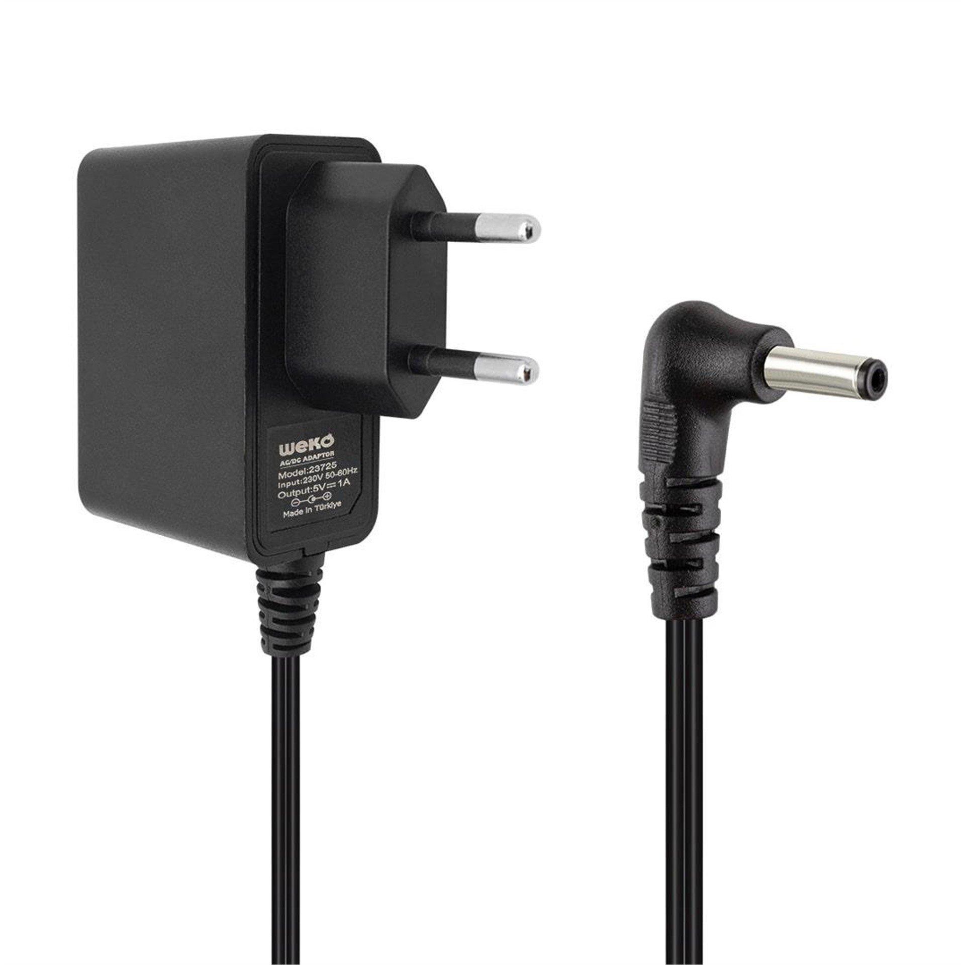 Weko Weko 5 Volt - 1 Amper 3.5*1.35 Uçlu Yerli Üretim Plastik Kasa Priz Tipi Adaptör - Akü Şarj Cihazları