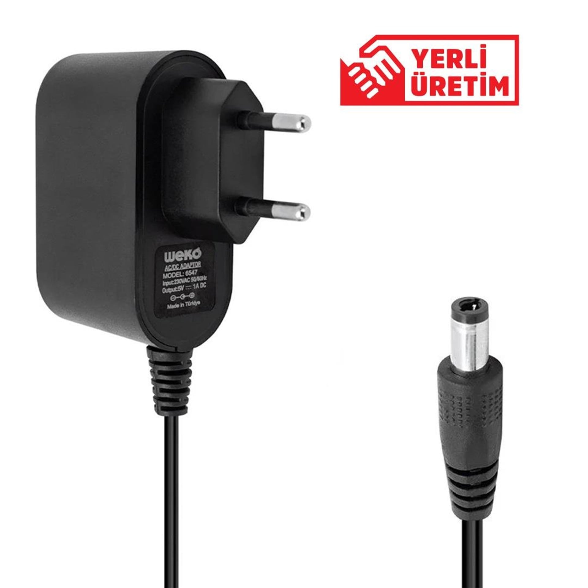 Weko Weko 5 Volt 1 Amper 5 Watt Plastik Kasa Priz Tipi Adaptör (5.5x2.5 Uçlu) - Adaptörler