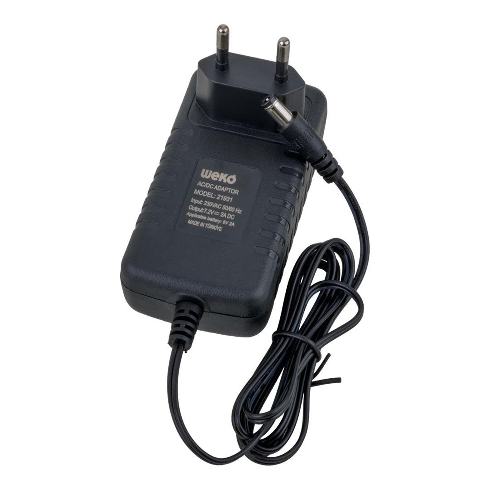 Weko Weko 7.2 Volt - 2 Amper 5.5 x 2.5 Uçlu Ledli Yerli Üretim Akü Şarj Cihazı (Out:6v-2a) - Akü Şarj Cihazları