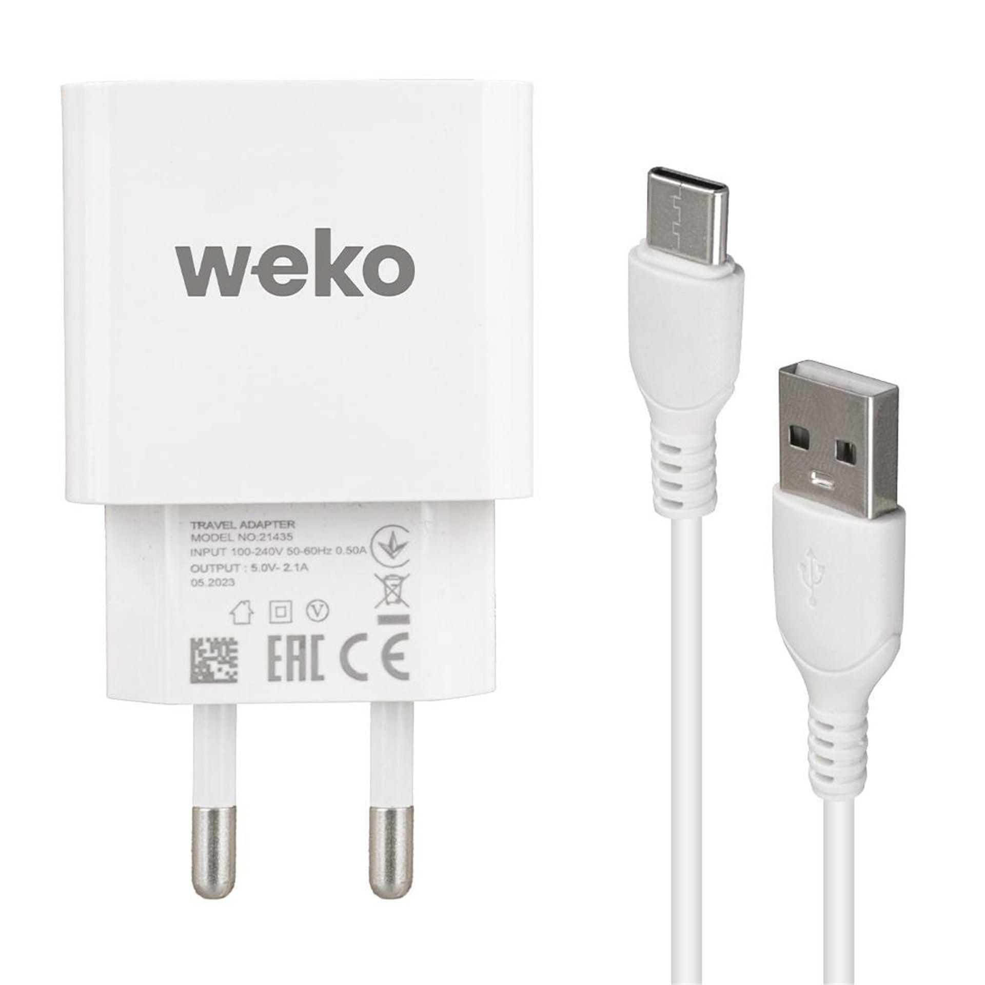 Weko Weko WK-21435 M7 2.1 Amper Telefon Şarj Adaptörü + Type-C Kablo - Şarj Cihazları