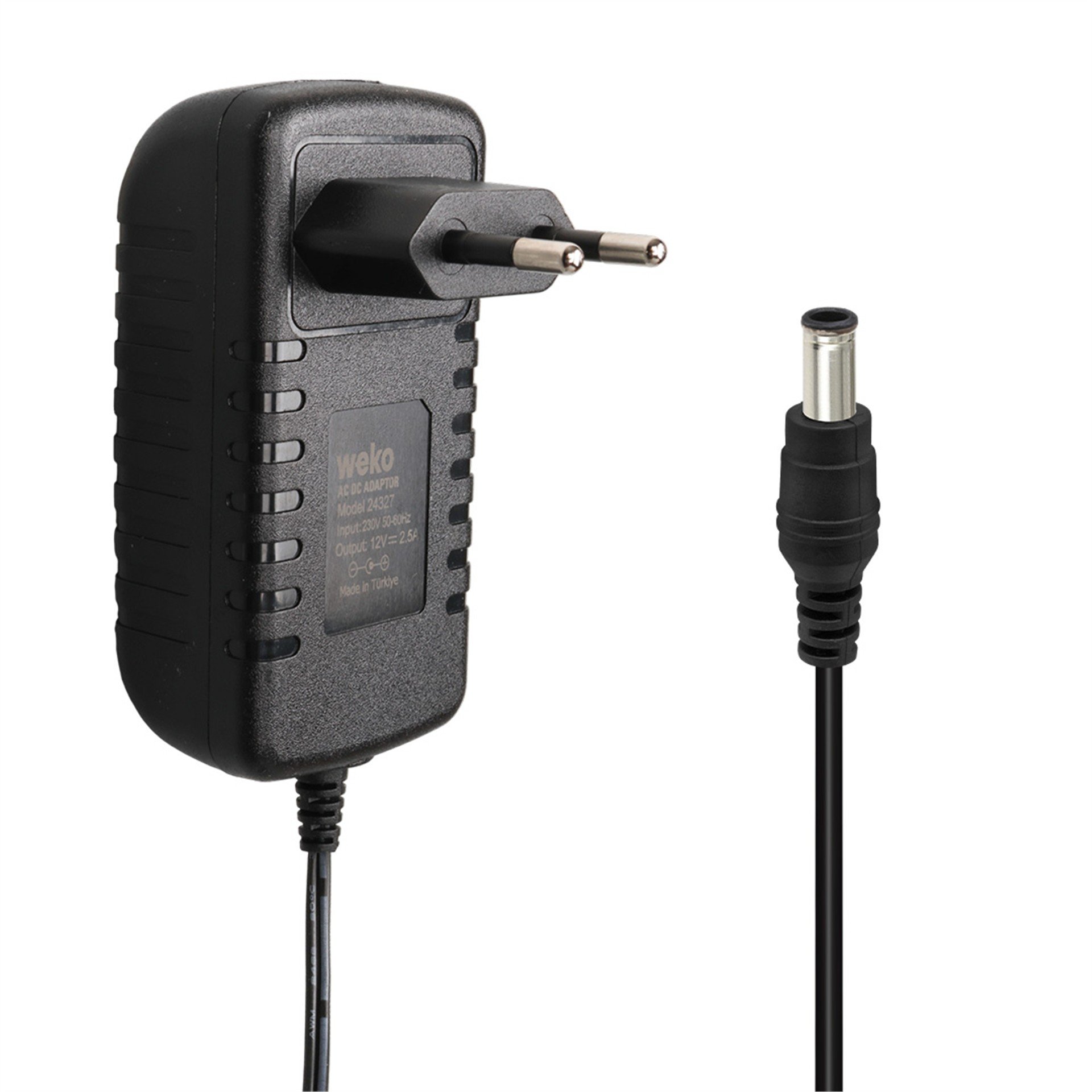 Weko Weko WK-24327 12 Volt - 2.5 Amper 5.5*2.5 Uçlu Yerli Üretim Plastik Kasa Priz Tipi Adaptör - Adaptörler