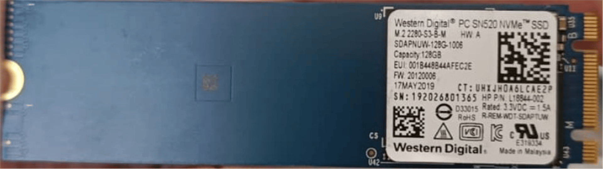 Reyonex WESTERN DİGİTAL SN520 128GB M.2 2280 NMVE SSD - Harddiskler