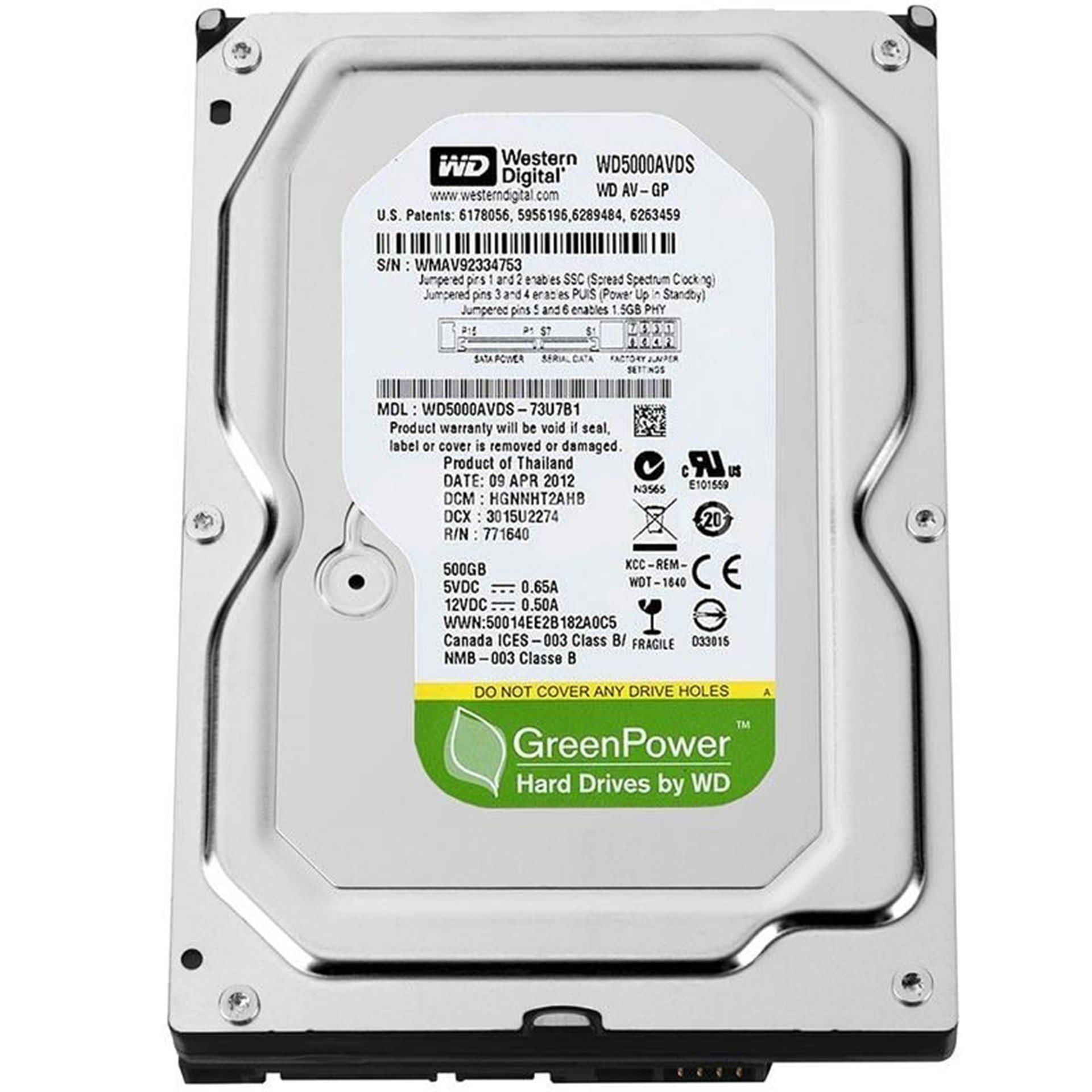 Western Digital Western Digital WD5000AADS Sata3 7200 Rpm 500 GB Harddisk - Hard Diskler