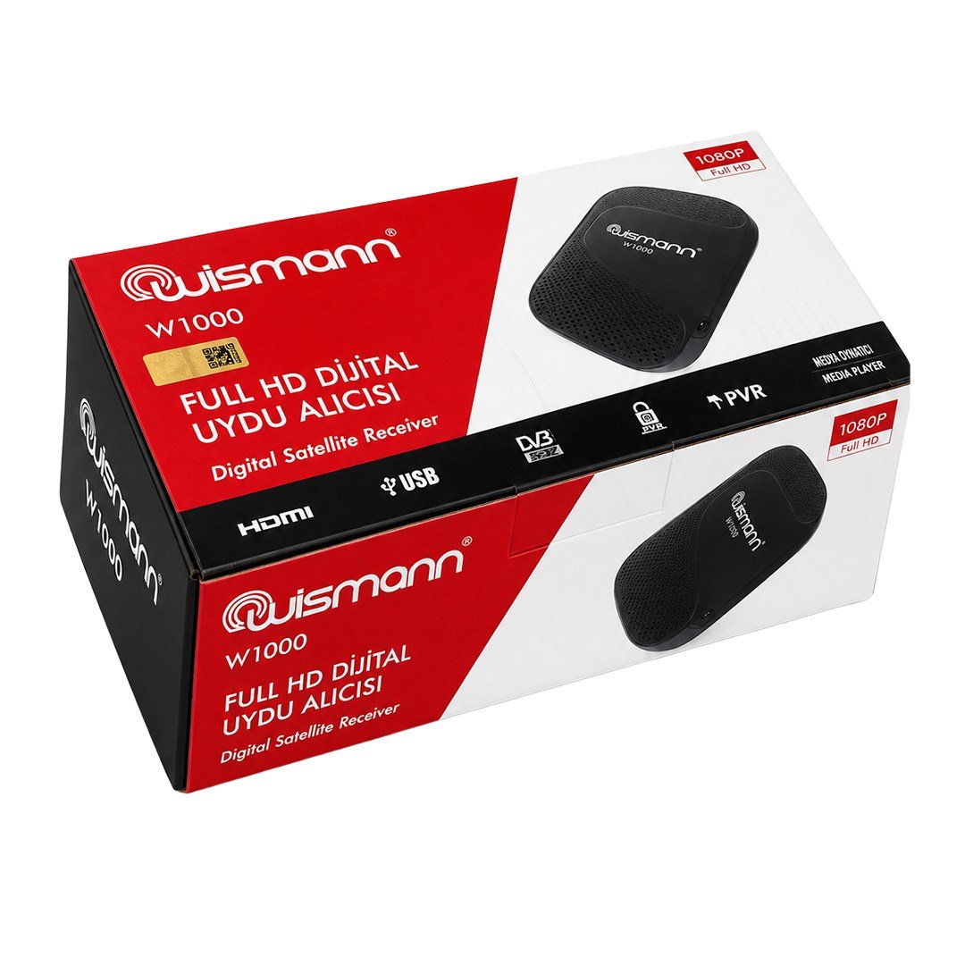 WISMANN W1000 TKGS'Lİ 8000 KANAL + USB DESTEKLİ FULL HD MİNİ UYDU ALICISI (TRT BANDROLLÜ)