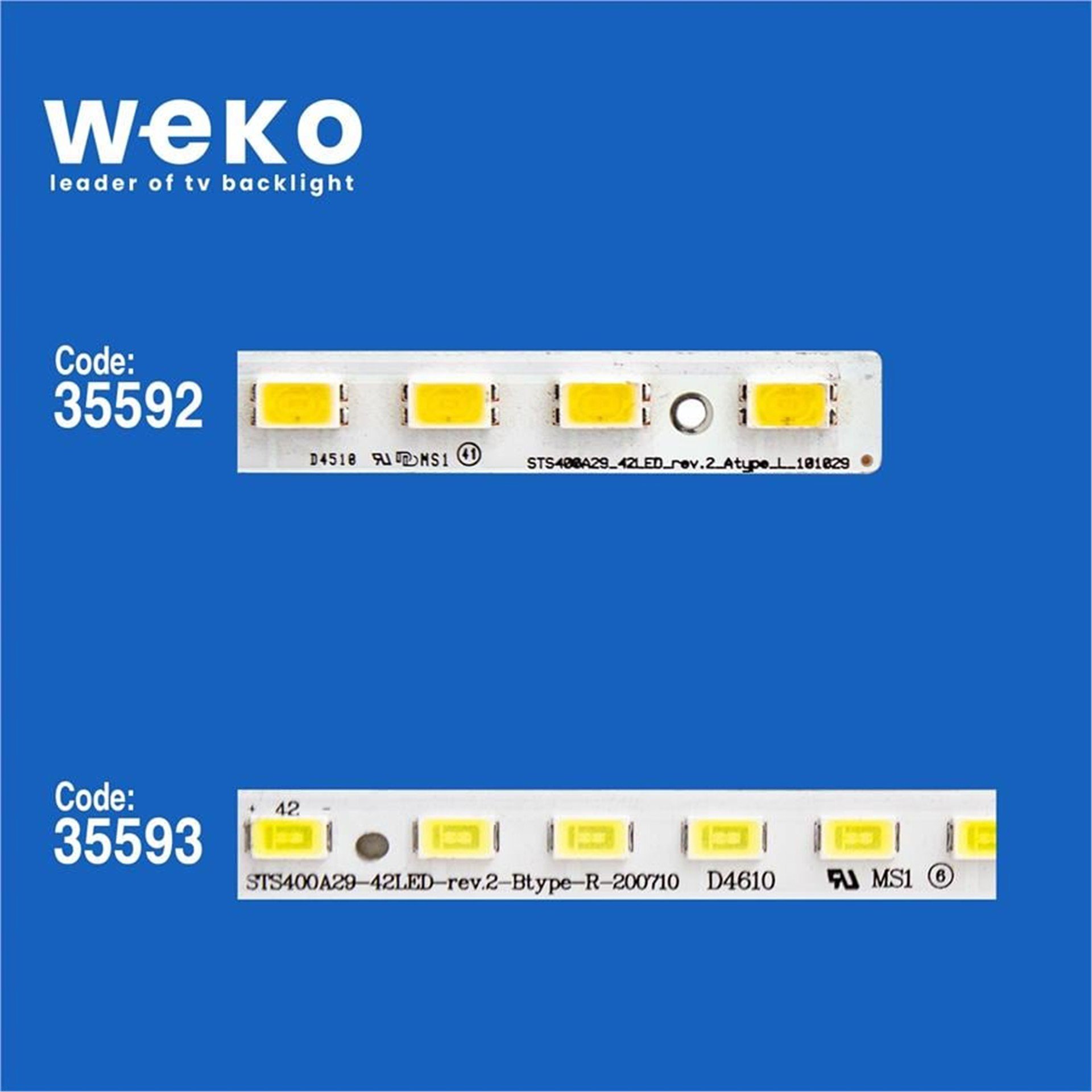 Weko Wkset-5191 35592X2 35593X2 Sts400a29_42Led_Rev.2 4 Adet Led Bar (42Led) - Tv Led Bar