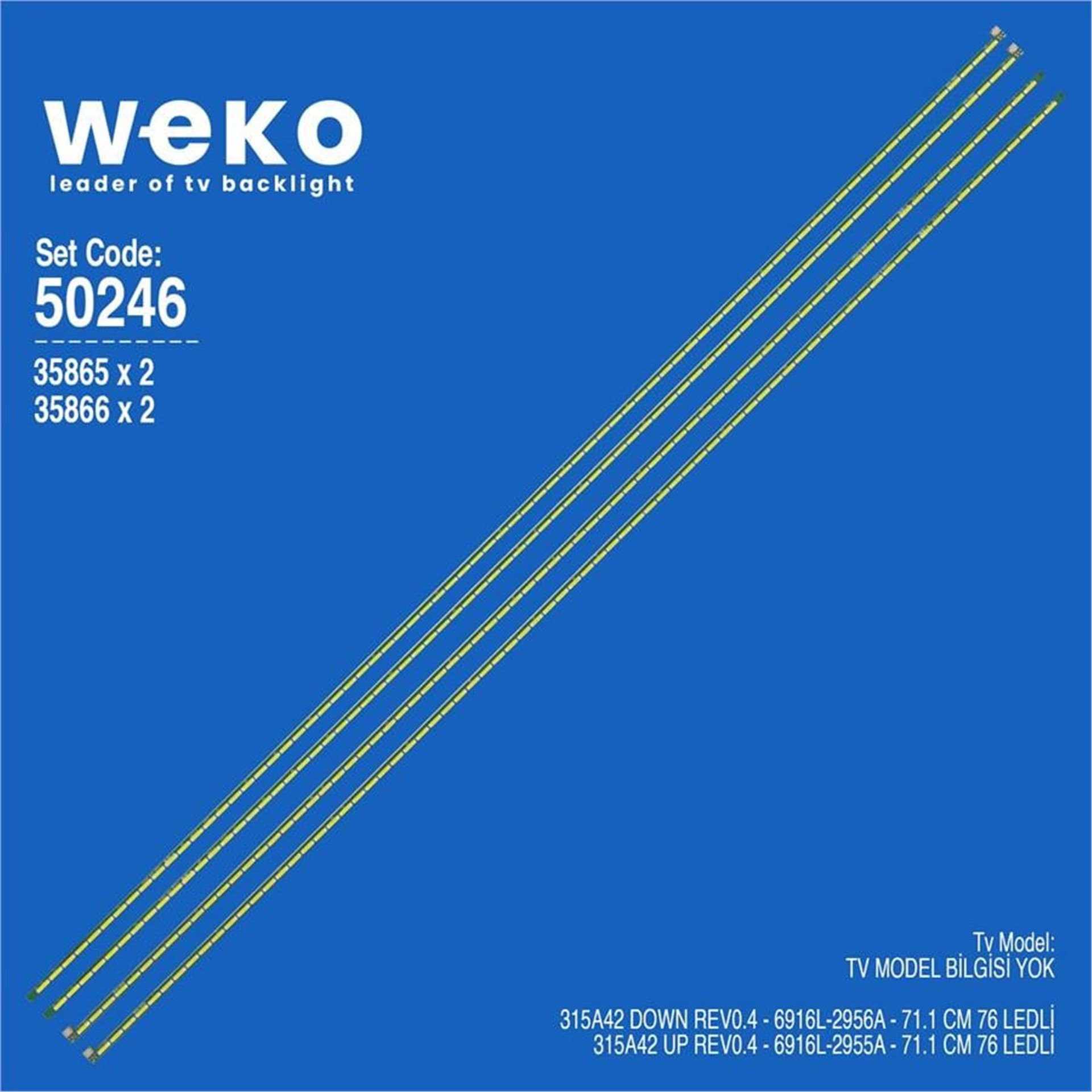 Weko Wkset-5246 35865X2 35866X2 315A42 Down/315A42 Up 4 Adet Led Bar (76Led) - Tv Led Bar