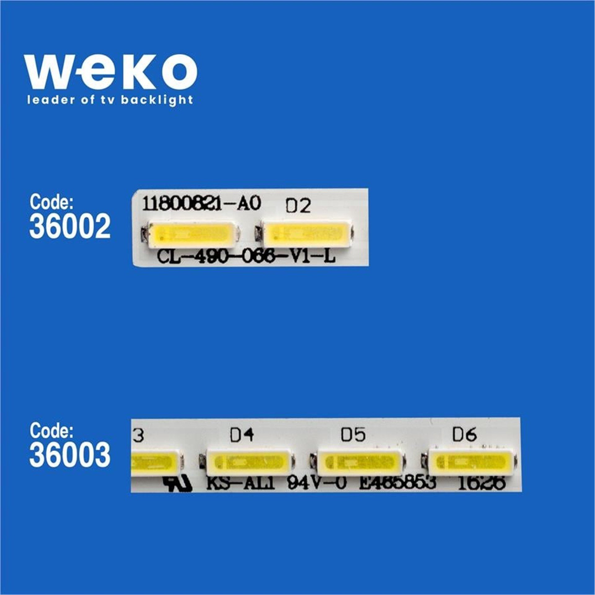Weko Wkset-5361 36002X1 36003X1 Cl-490-066-V1 2 Adet Led Bar (66Led) - Tv Led Bar