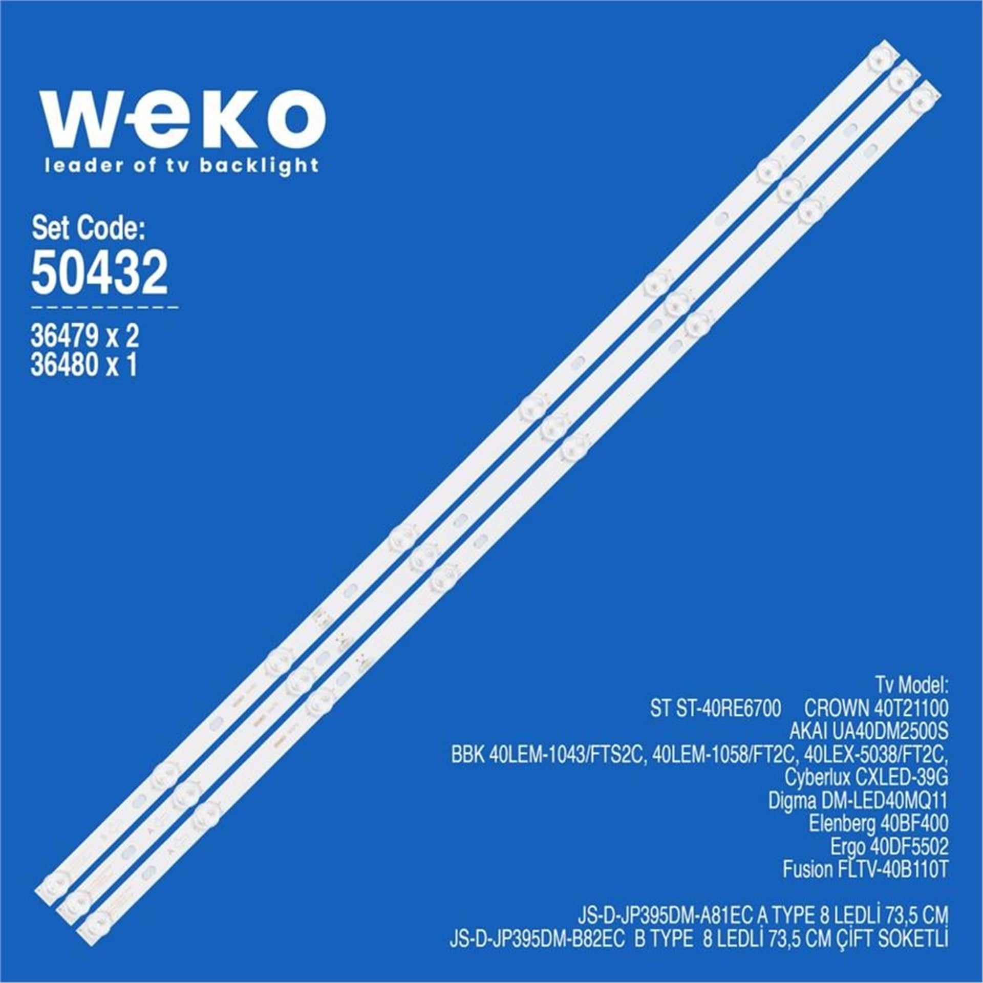 Weko Wkset-5432 36479X2 36480X1 Js-D-Jp395dm 3 Adet Led Bar - Tv Led Bar