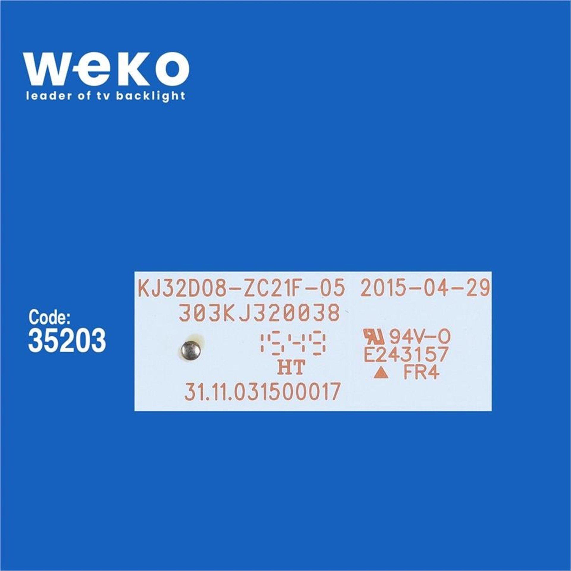 Weko Wkset-5516 35203X2 Kj32d08-Zc21f-05 - 303Kj320038 A22/C/7 125-130/2.9-3.0 2 Adet Led Bar - Tv Led Bar