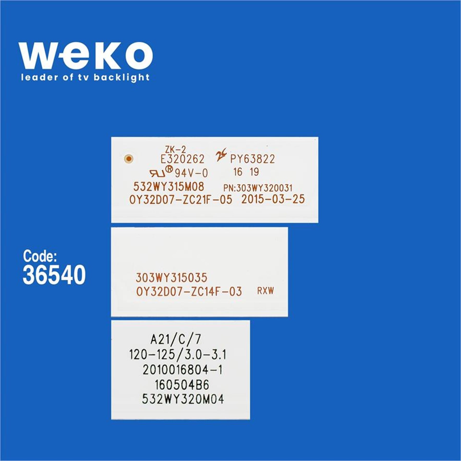 Weko Wkset-5553 36540X3 0Y32D07-Zc14f-03 303Wy315035 3 Adet Ledbar - Tv Led Bar
