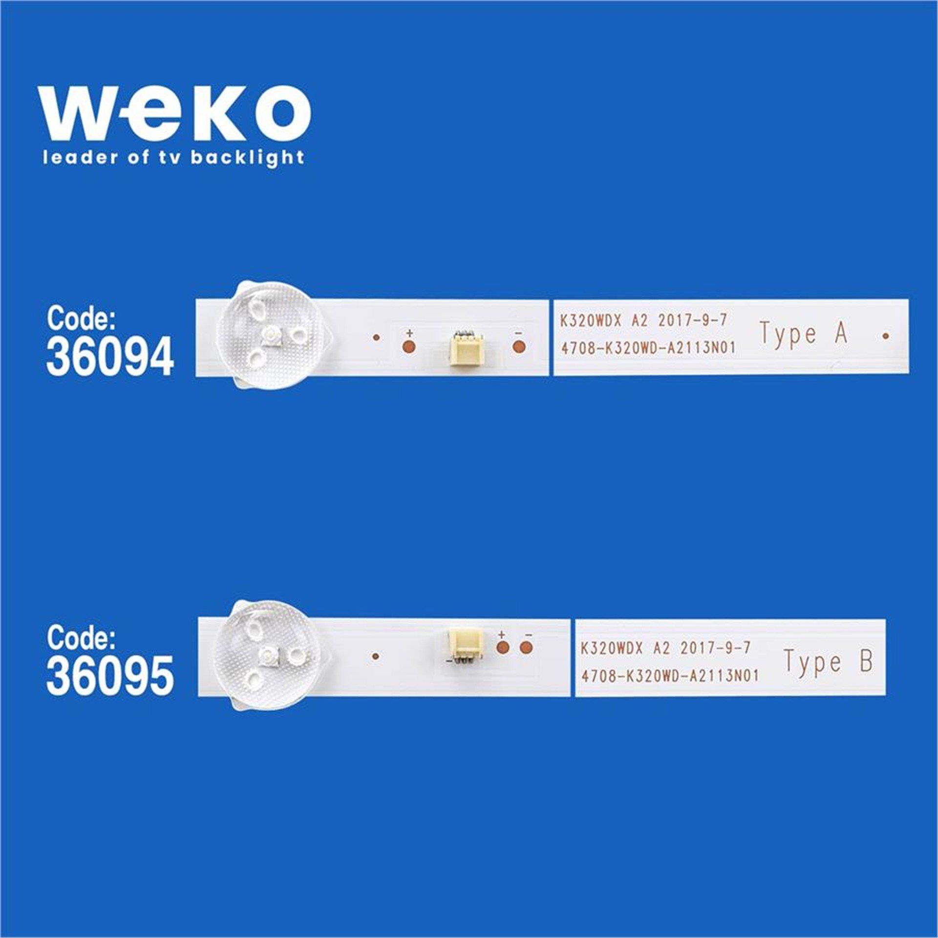 Weko Wkset-5580 36094X1 36095X1 K320wdx A2  4708-K320wd-A2113N11 2 Adet Led Bar - Tv Led Bar