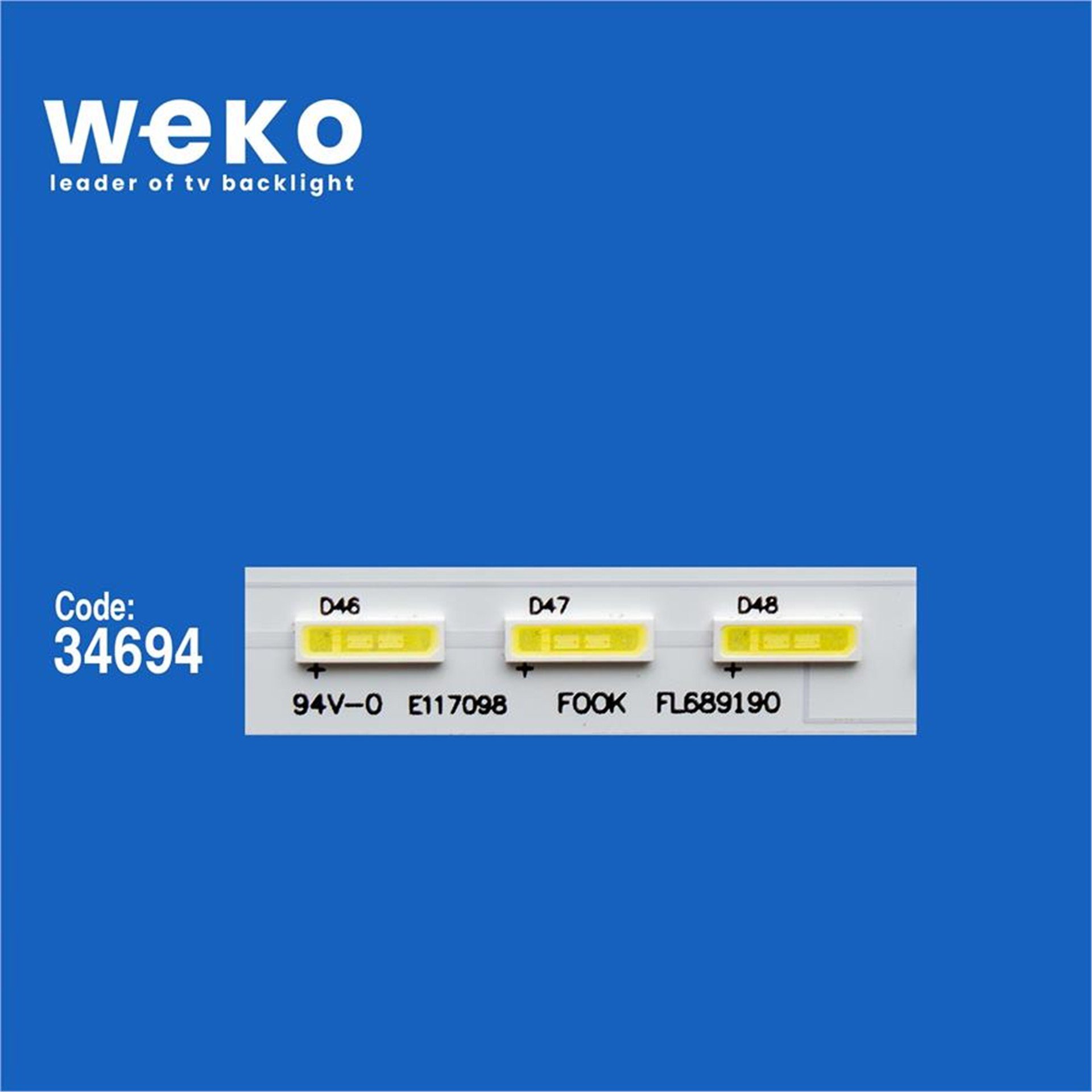 Weko Wkset-5633 34694X1 Cmo E-Led 39 Inch - Vled_1 - V390hk1-Ls5-Trem4 1 Adet Led  Bar (48Led) - Tv Led Bar