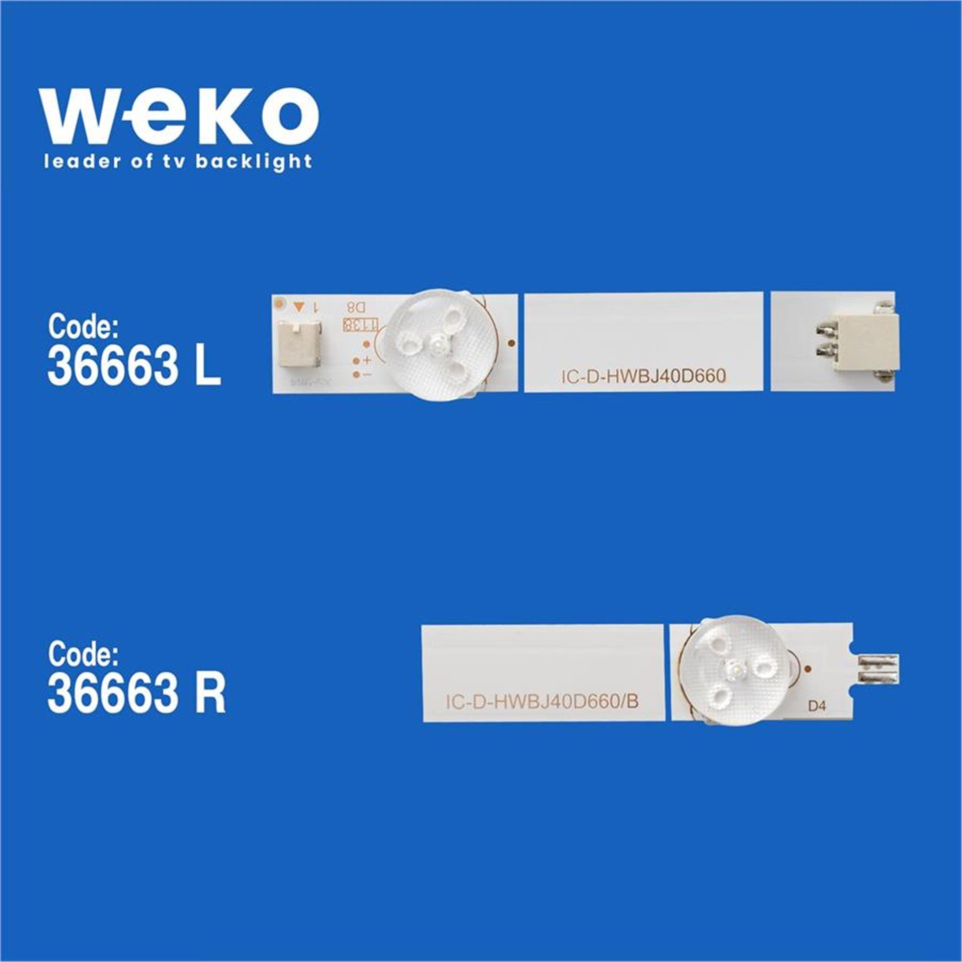 Weko Wkset-5692 36663X3 Ic-D-Hwbj40d660 9P84 3 Adet Led Bar (Bölünmüş Ürün) 6 Parça - Tv Led Bar