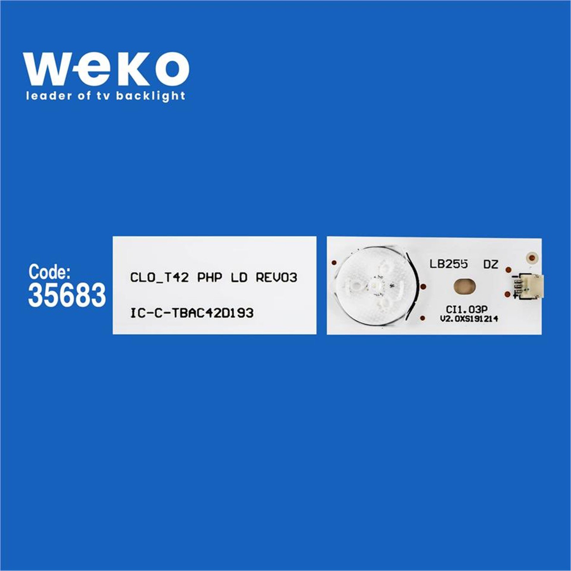 Weko Wkset-5728 35683X4 Cl0_T42 Php Ld Rev.03 - Ic-C-Tbac42d193 4 Adet Led Bar - Tv Led Bar
