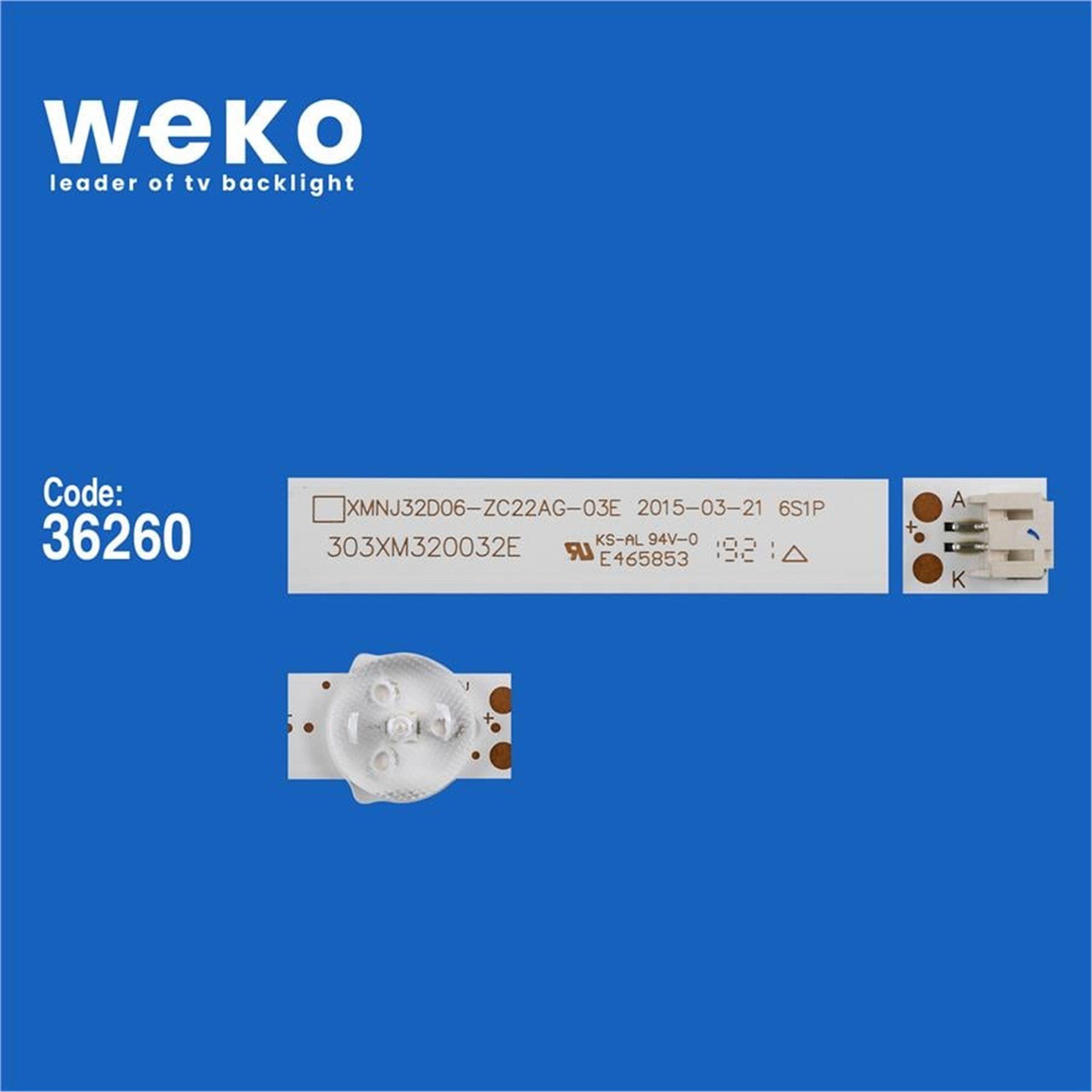 Weko Wkset-5774 36260X2 Xmnj32d06-Zc22ag-03E 303Xm320032e 2 Adet Led Bar (6V6led58,6Cm) - Tv Led Bar