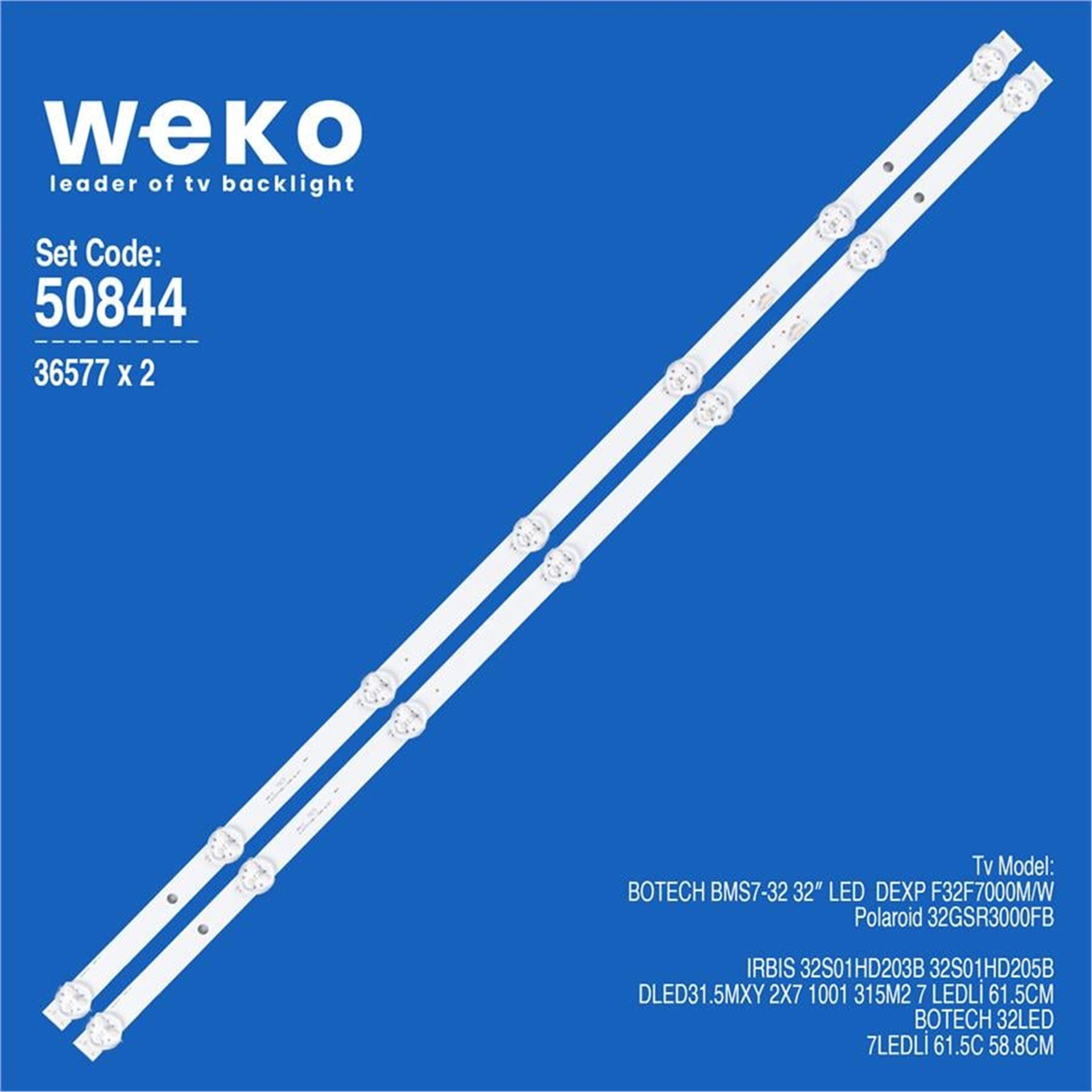 Weko Wkset-5844 36577X2 Dled31.5Mxy 2X7 1001 315M2 2 Adet Led Bar - Tv Led Bar
