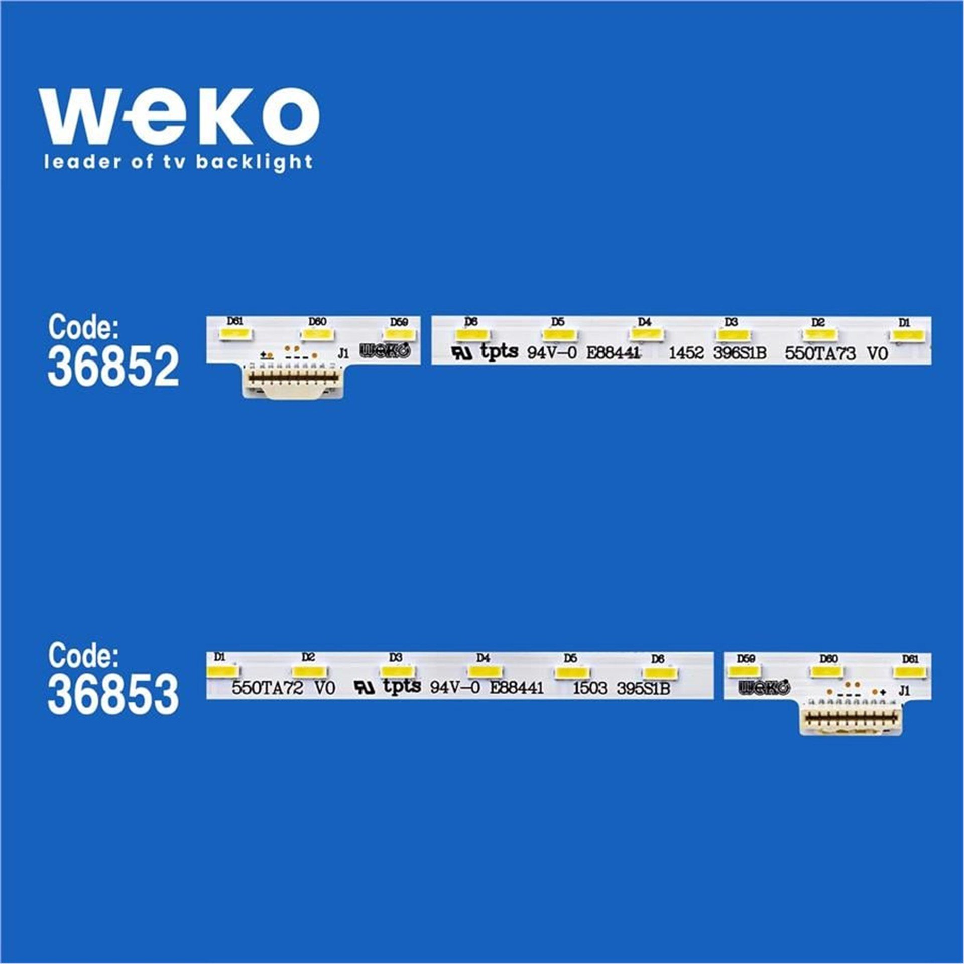 Weko Wkset-6045 36852X1 36853X1 Lb55038 V0_00 / Lb55038 V1_00 2 Adet Led Bar (63Led) - Tv Led Bar