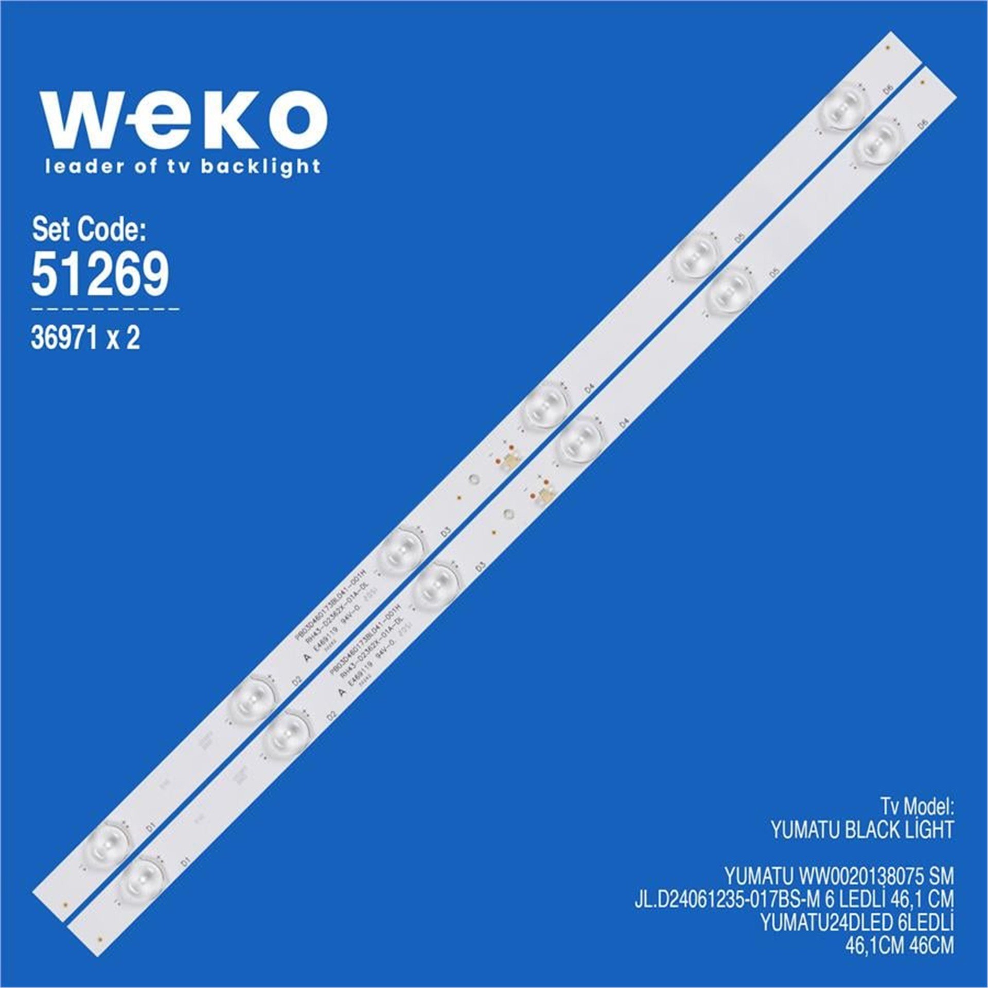 Weko Wkset-6269 36971X2 Jl.D24061235-017Bs-M  2 Adet Led Bar - Tv Led Bar