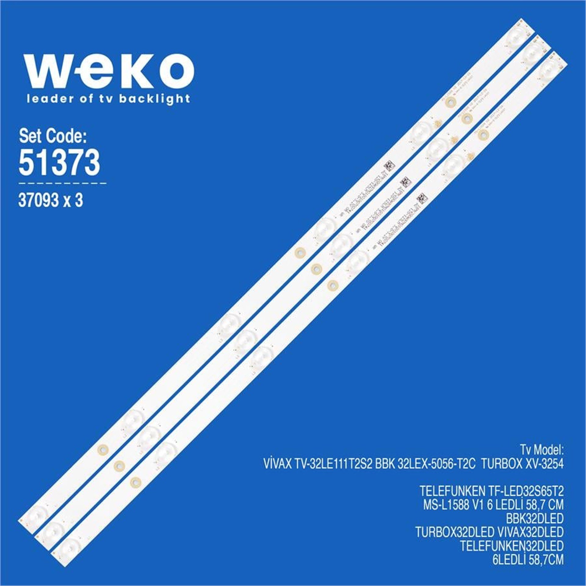 Weko Wkset-6373 37093X3 Ms-L1588 V1  3 Adet Led Bar - Tv Led Bar