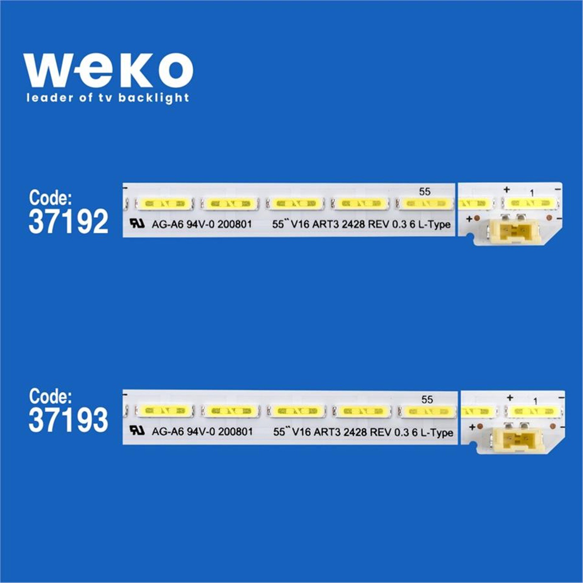 Weko Wkset-6492 37192X1 37193X1 55 V16 Art3 2428/2429  2 Adet Led Bar (60Led) - Tv Led Bar