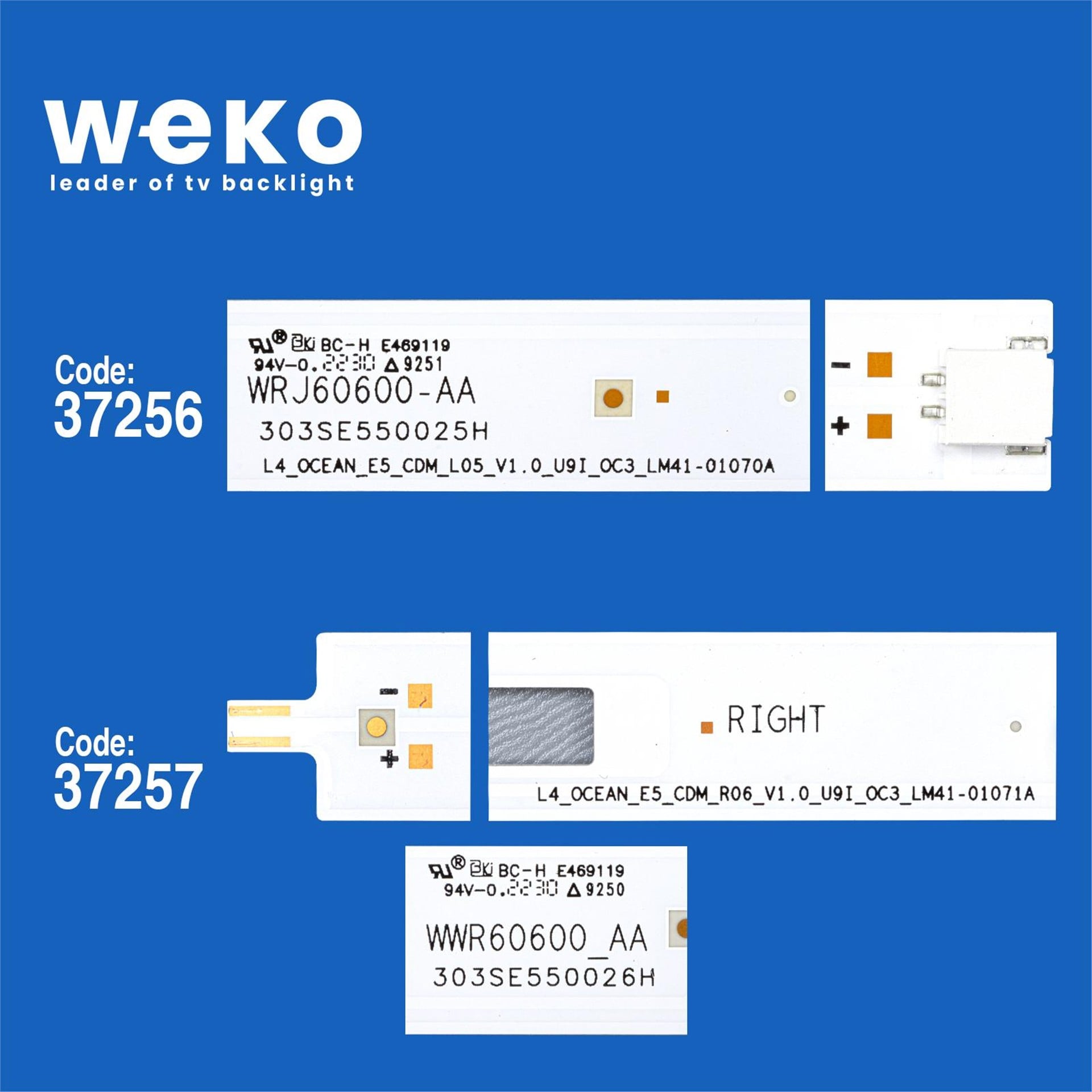 Weko Wkset-6587 37256X4 37257X4 Se55d11l/R-Zc22ag-03 8 Adet Led Bar - Tv Led Bar